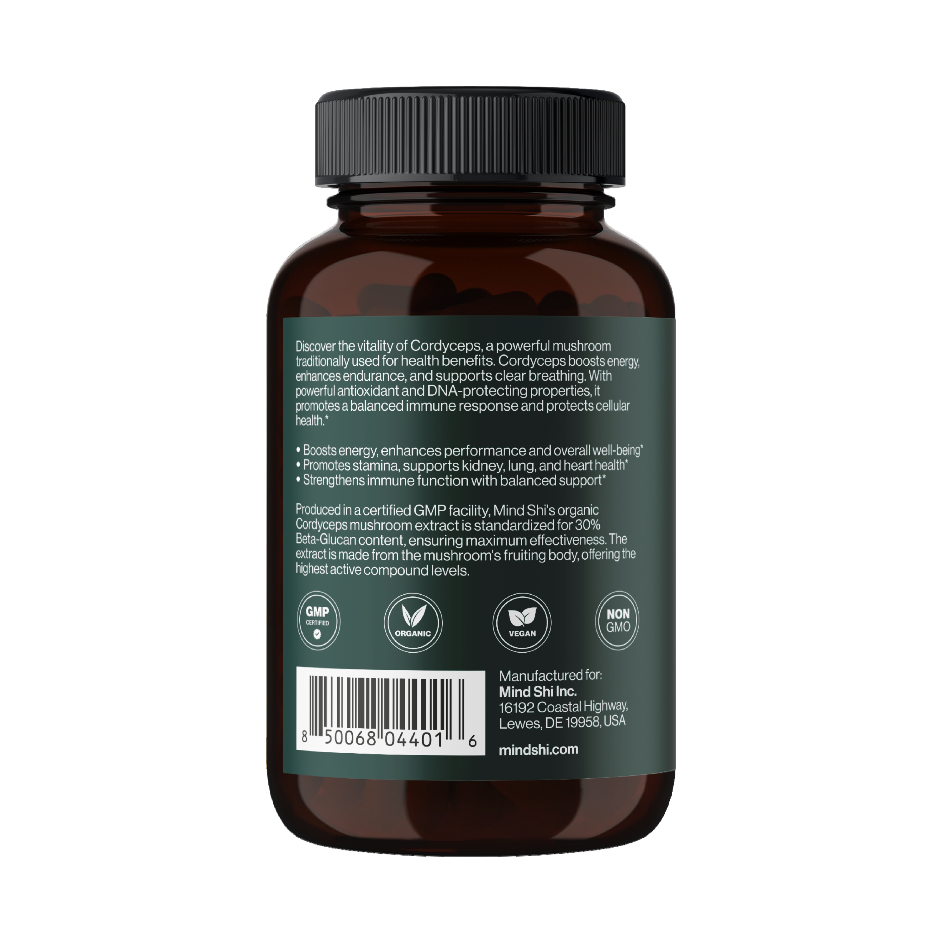 Mind Shi Cordyceps Mushroom 1000 mg - 60 vegcaps 2023-10-3327