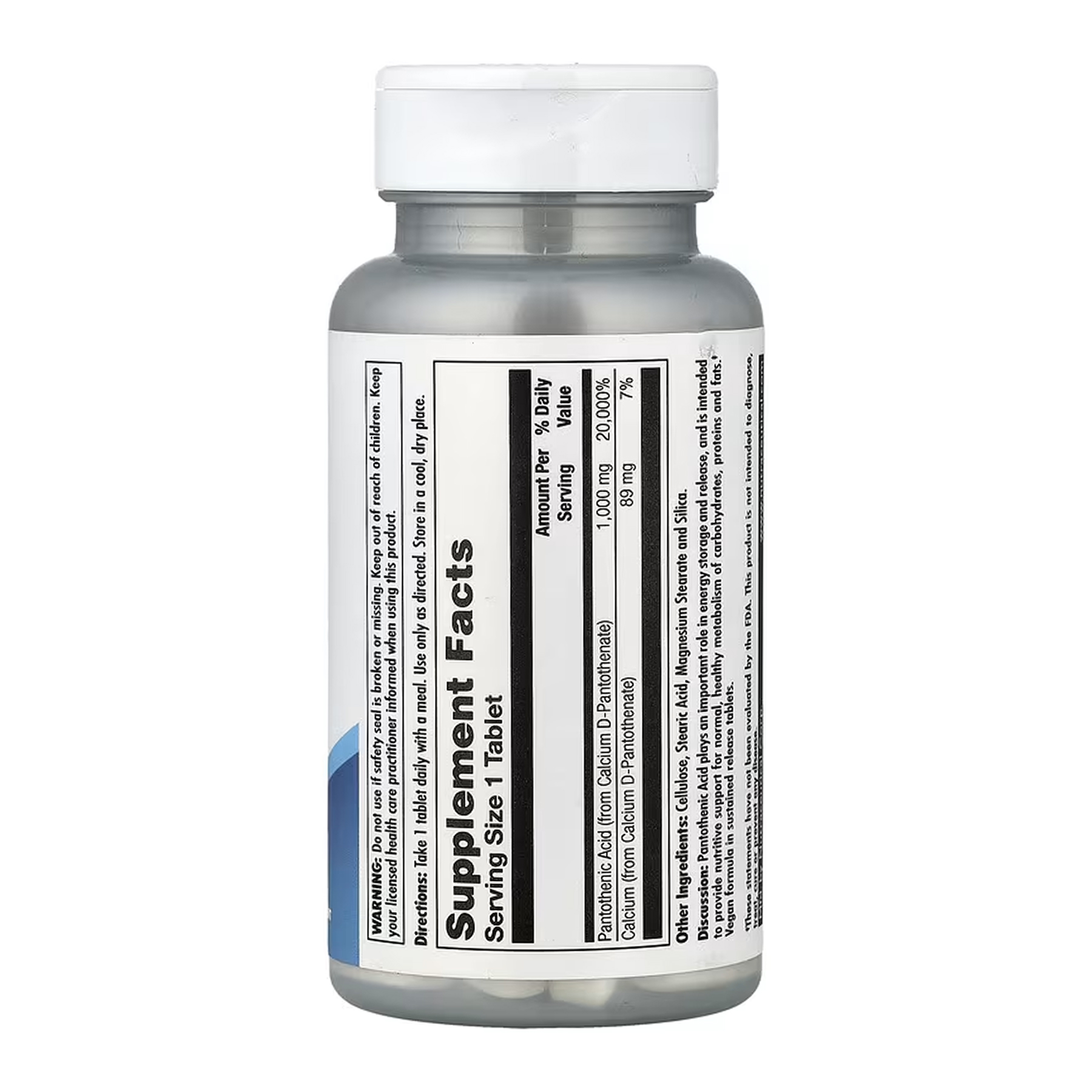 KAL Pantothenic Acid Sustained Release 1000mg - 50 tabs 2023-10-7025