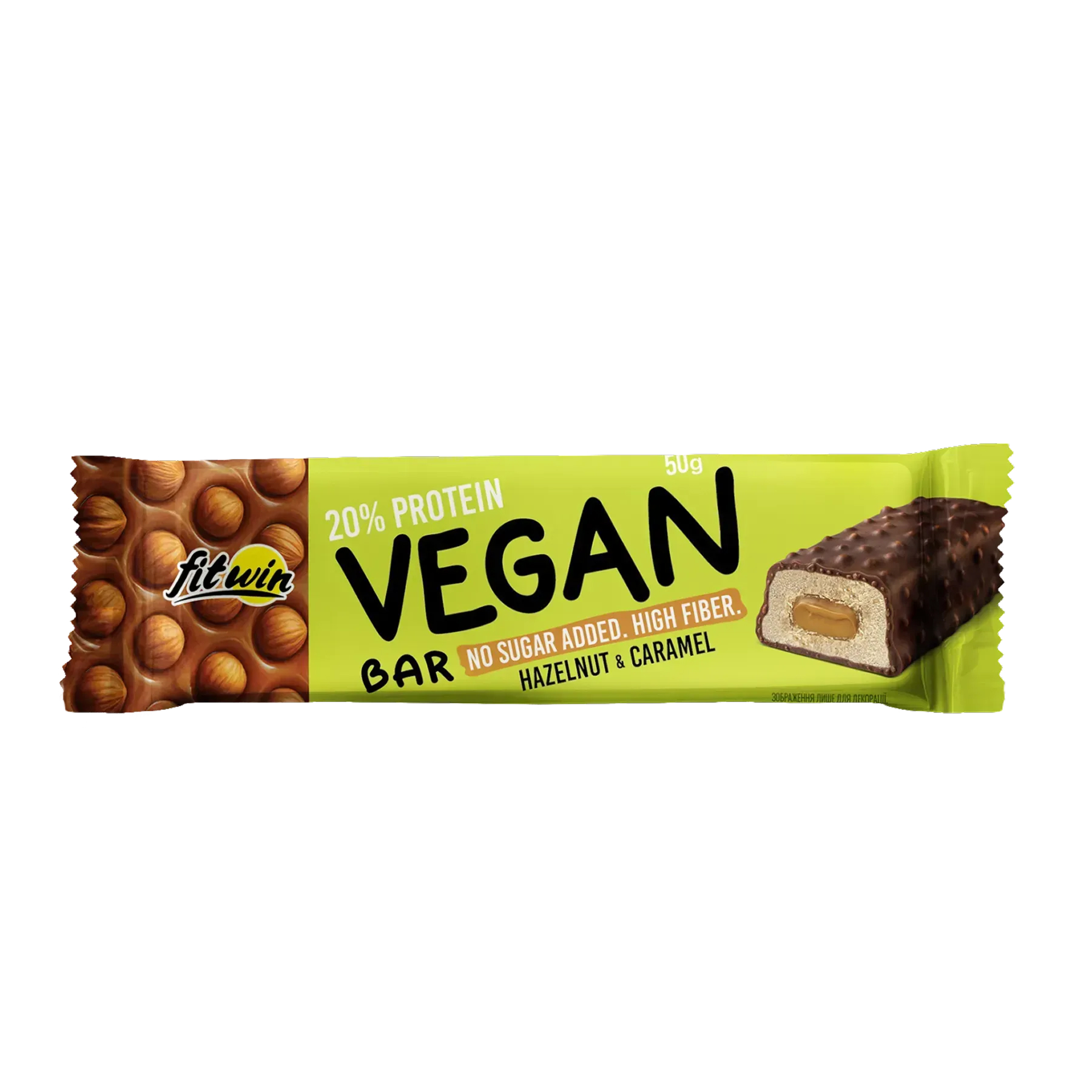 FitWin Vegan Bar - 12x50g Hazelnut & Caramel 2023-10-7338