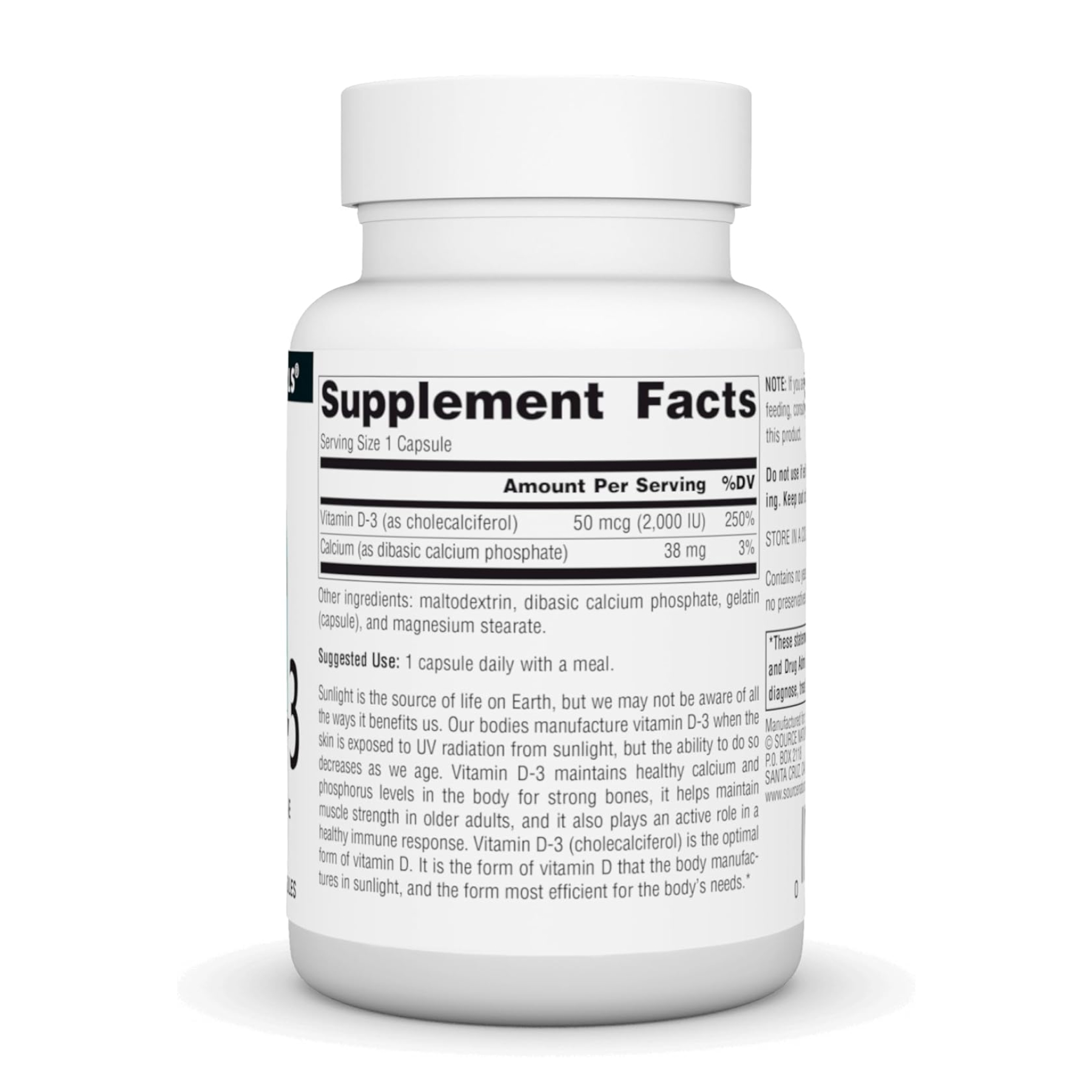 Source Naturals Vitamin D-3 2000 IU - 100 caps 2023-10-4630