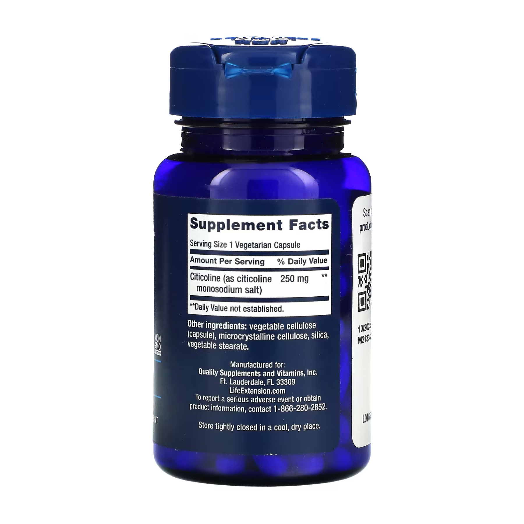 Life Extension Citicoline (CDP-Choline) - 60 vcaps 2022-10-1900