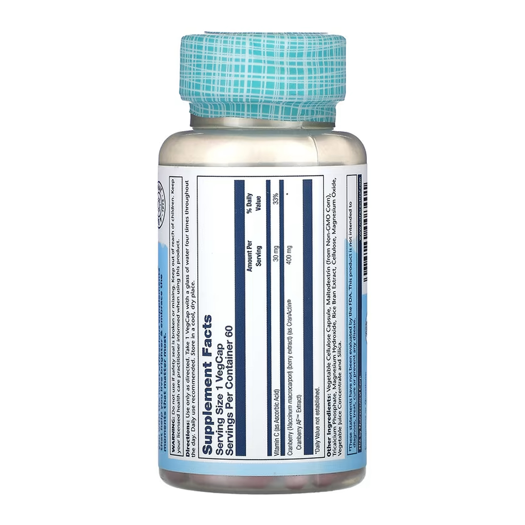 Solaray CranActin Cranberry Extract 400mg - 60 vcaps 2023-10-6954