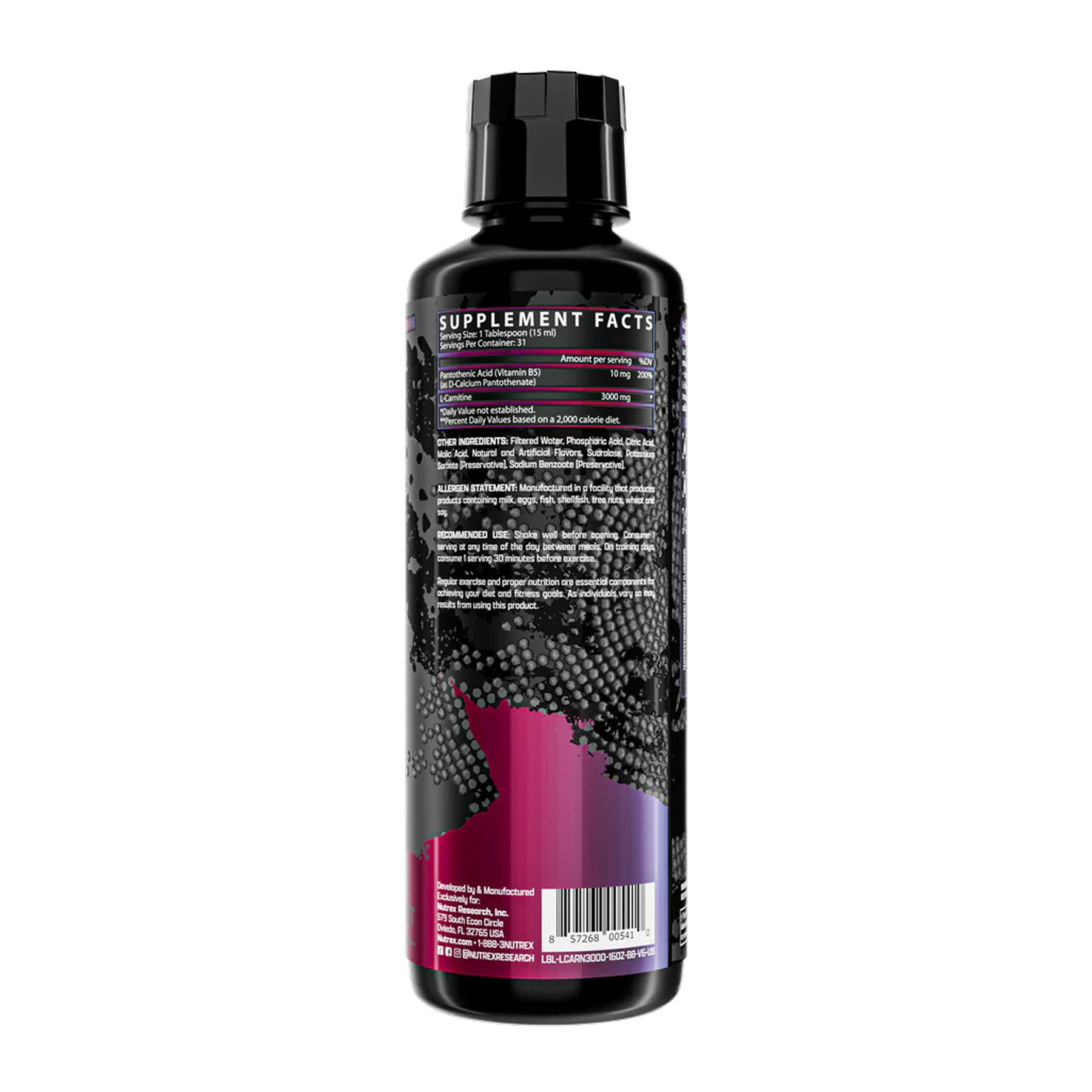 Nutrex Liquid L-Carnitine 3000 - 480ml Berry Blast 2022-10-0418