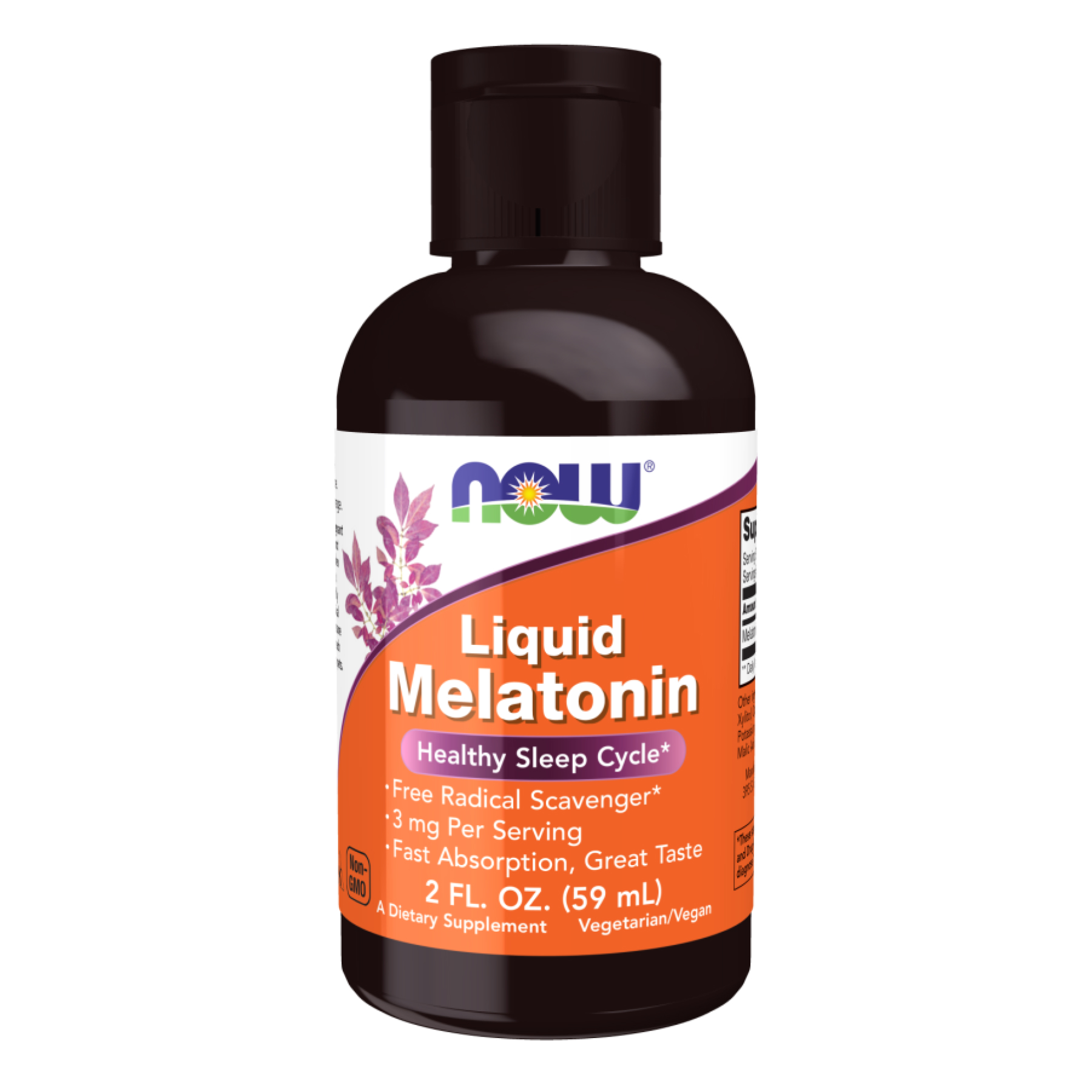 Now Foods Liquid Melatonin - 59 ml 100-55-5521466-20