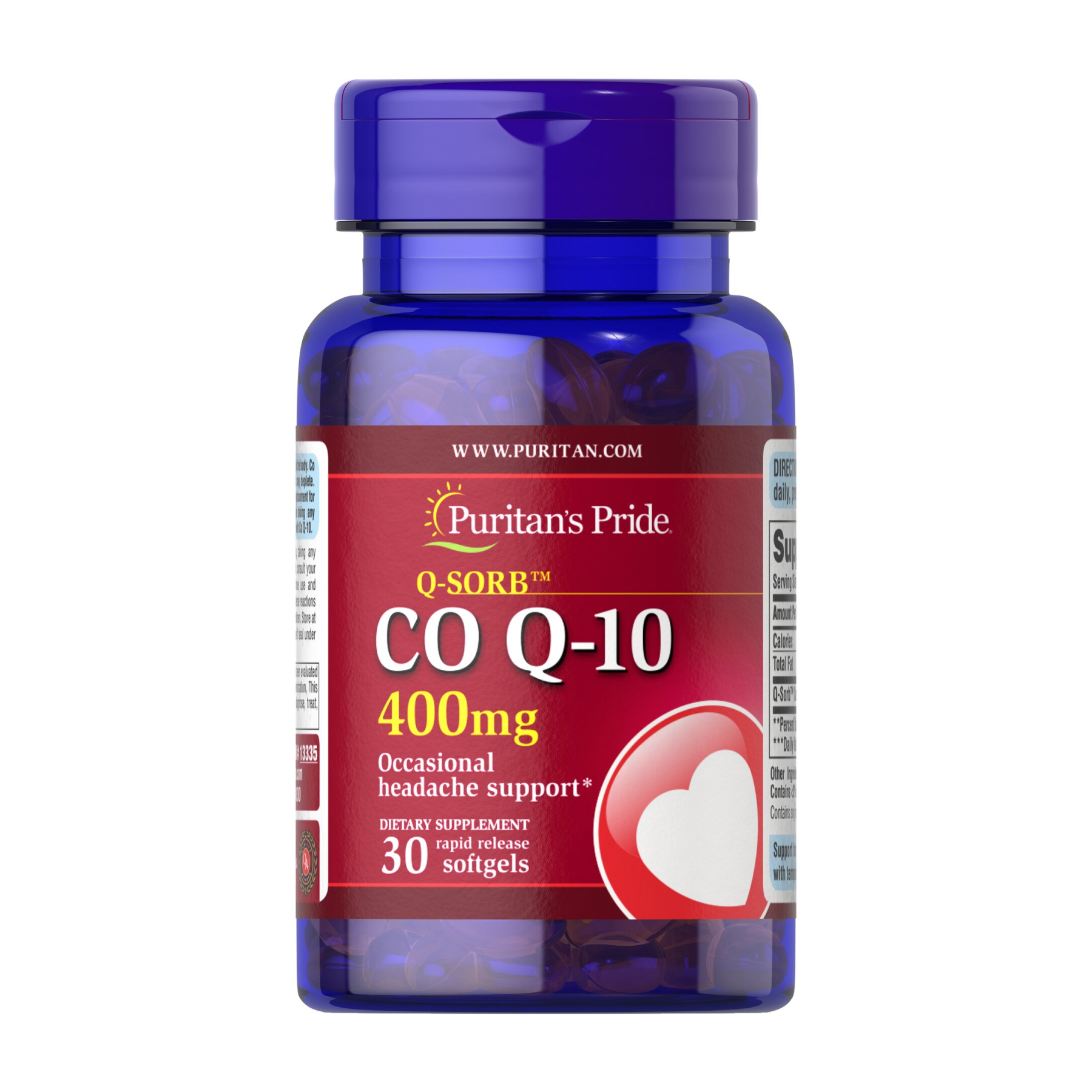 Puritans Pride Q-SORB™ Co Q-10 400mg - 30 softgels 2023-10-4581