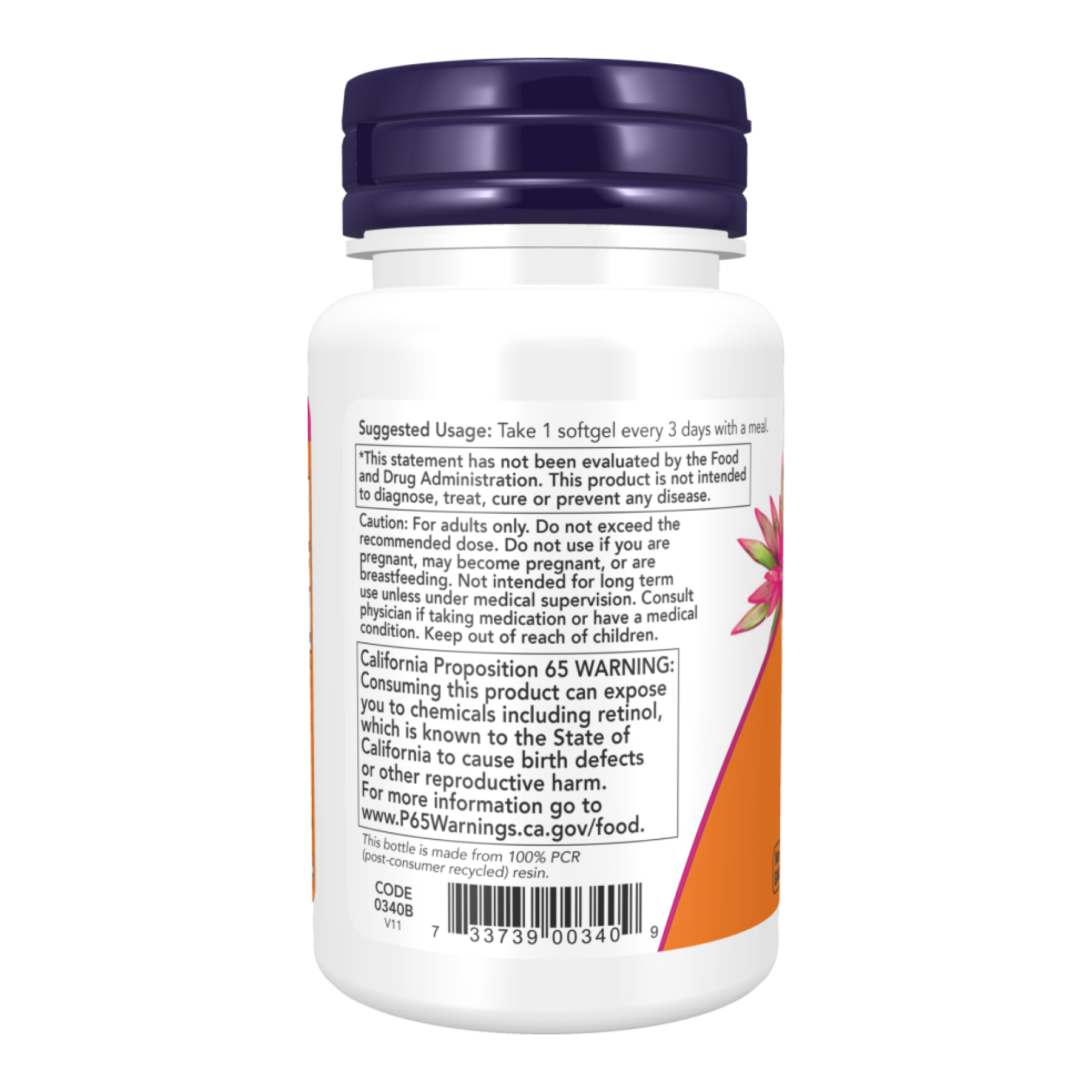 Now Foods Vitamin A 25,000 IU - 250 softgels 2023-10-2504