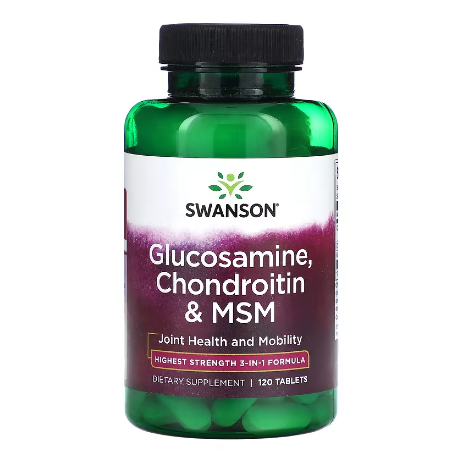 Swanson Glucosamine, Chondroitin & Msm Highest Strength3-in-1 Formula - 120 tabs 2023-10-4063