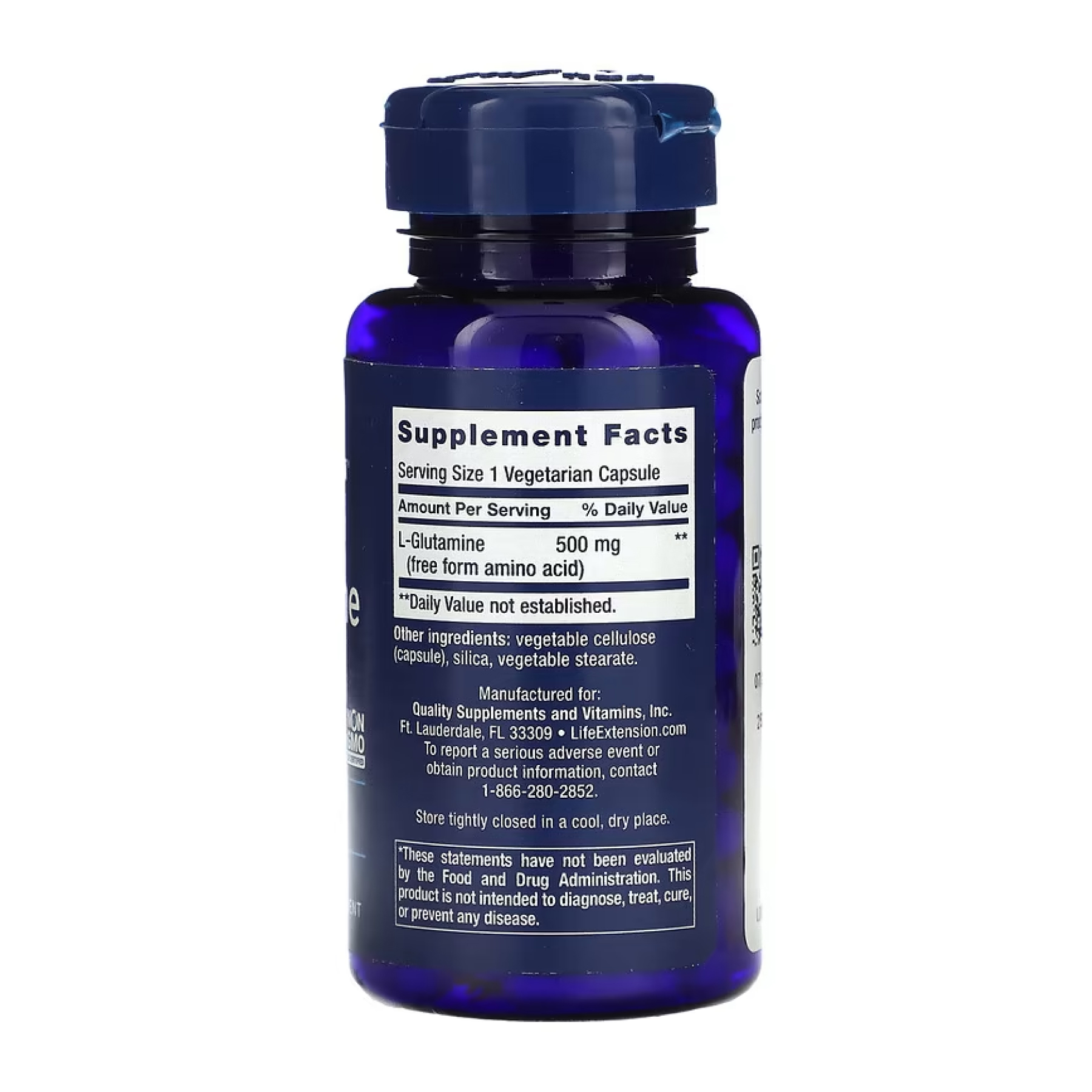 Life Extension L-Glutamine 500 mg - 100 vcaps 2023-10-5140