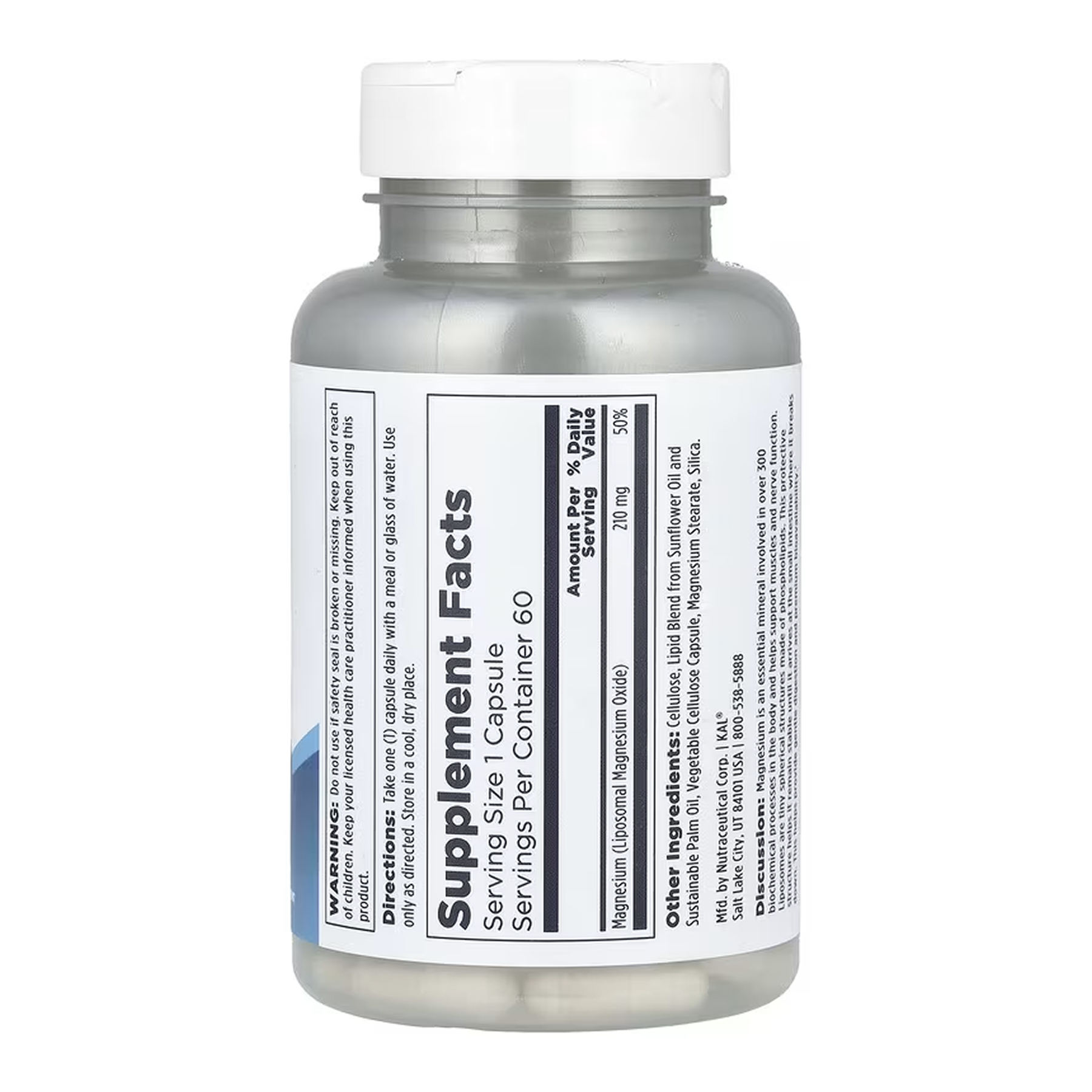 KAL Liposomal Magnesium 210mg - 60 vcaps 2023-10-6991