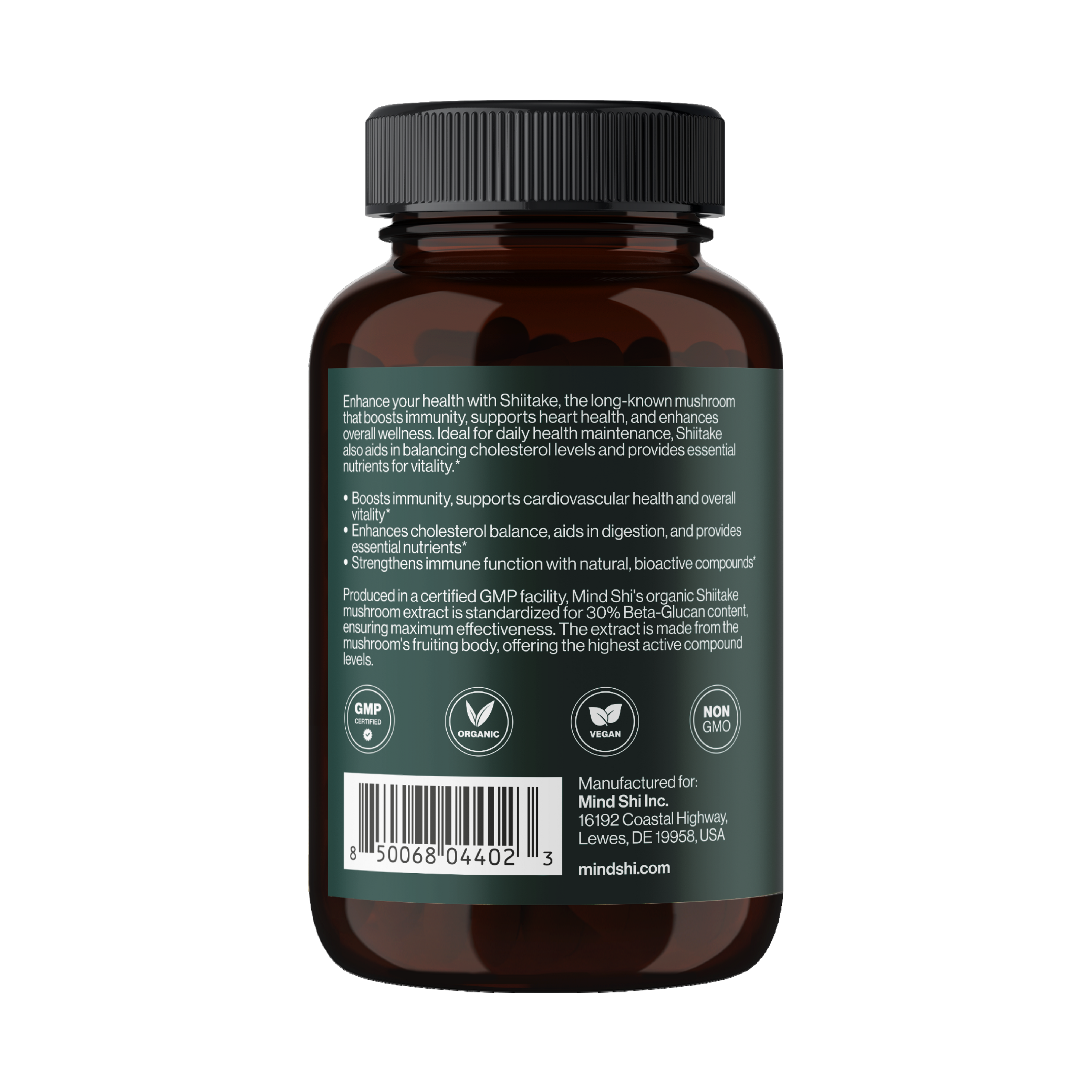 Mind Shi Shiitake Mushroom 1000 mg - 60 vegcaps (До 10.26) 2024-11-0105