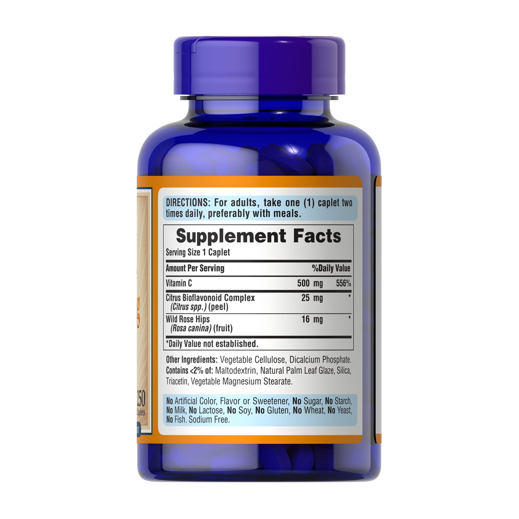 Puritans Pride Vitamin C-500 mg with Rose Hips Time Release - 250 caps 2023-10-7542