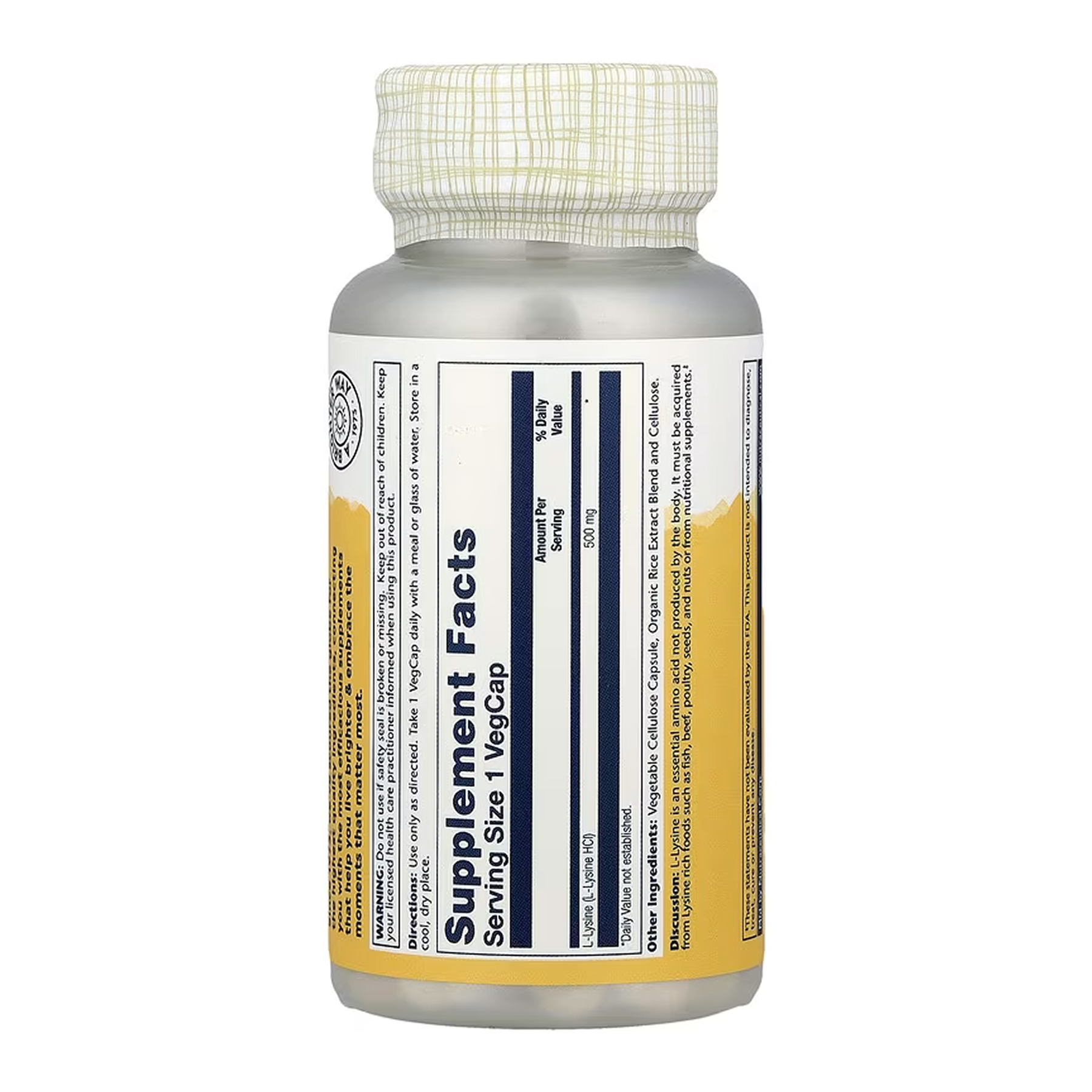 Solaray L-Lysine 500mg - 60 vcaps 2023-10-6753