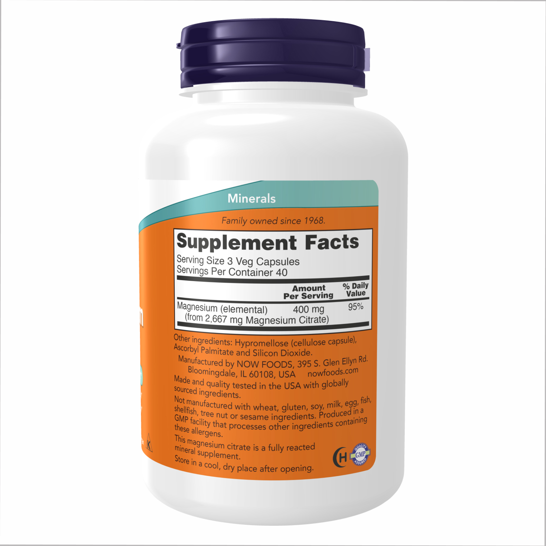 Now Foods Magnesium Citrate - 120 caps (Без етикетки) 2024-11-0048