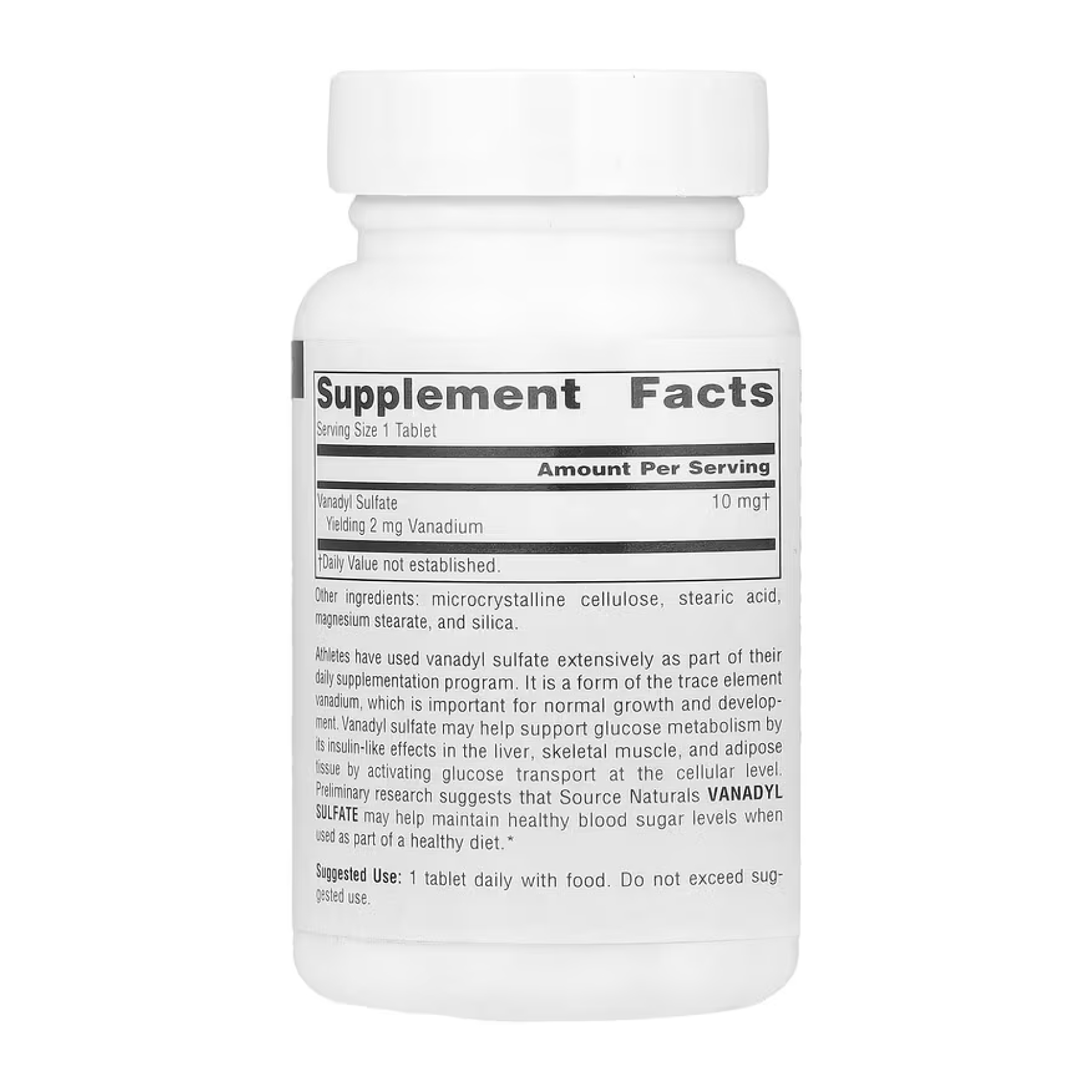Source Naturals Vanadyl Sulfate 10mg - 100 tabs 2023-10-5292