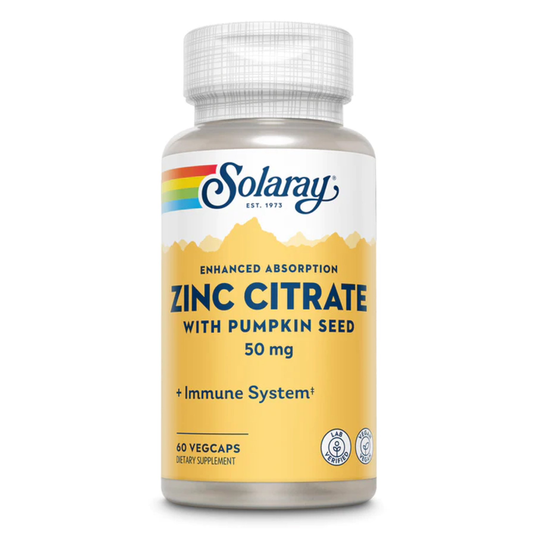 Solaray Zinc Citrate 50mg - 60 vcaps (Пошкоджена банка) 2023-10-7811
