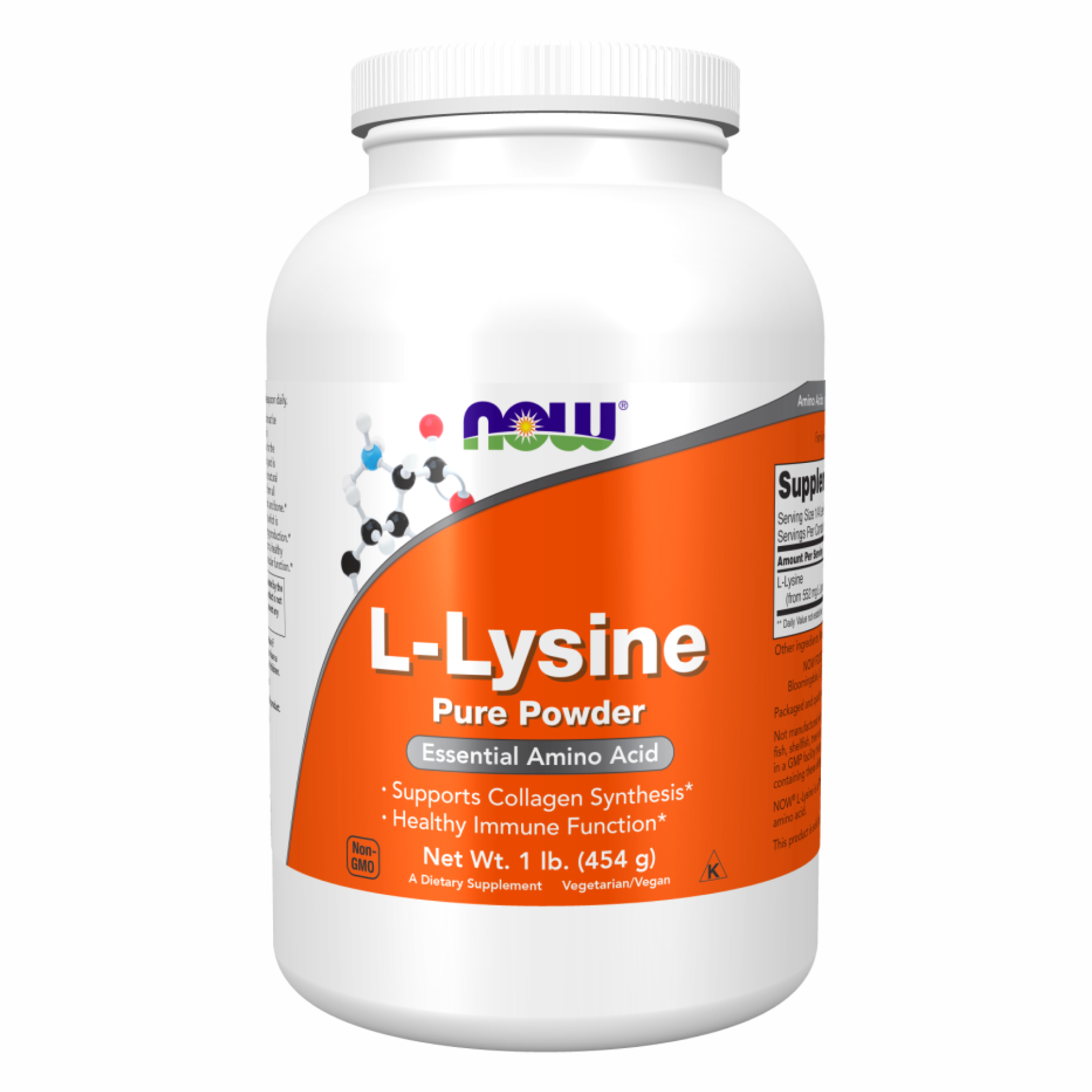 Now Foods L-Lysine Powder - 454g 2022-10-1699