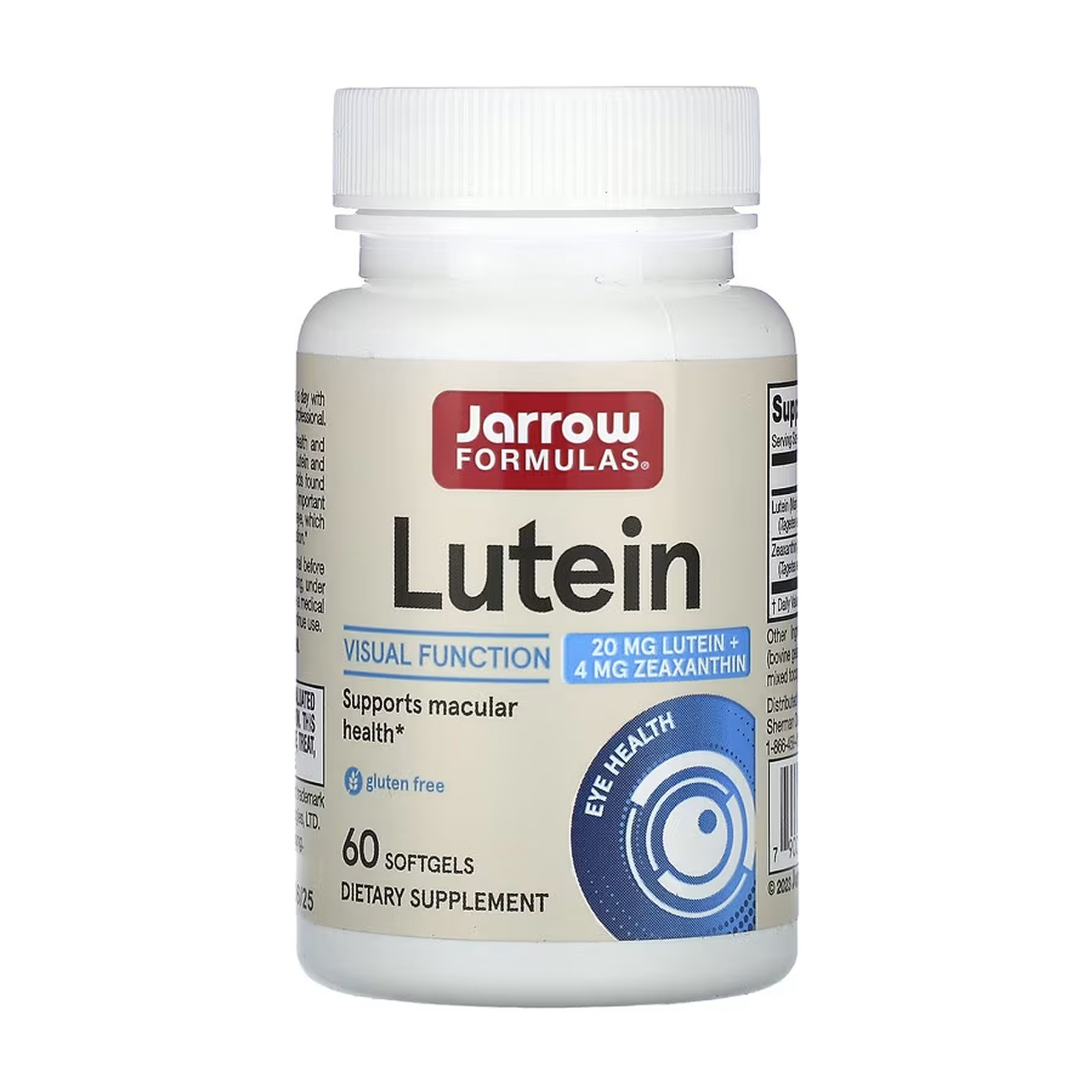 Jarrow Formulas Lutein 20mg - 60 softgels 2023-10-5568