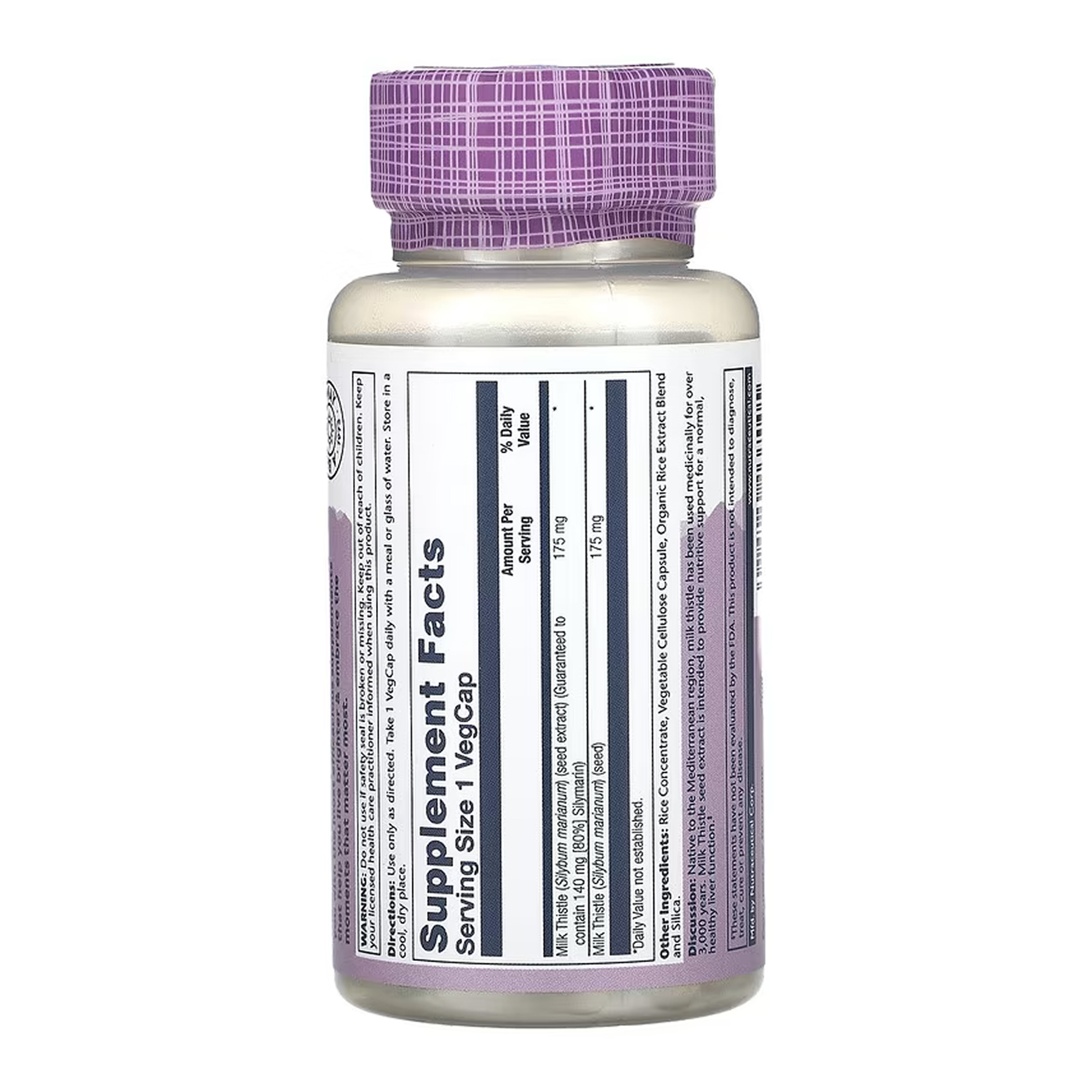 Solaray Milk Thistle Seed Extract 175mg - 60 vcaps 2023-10-6957