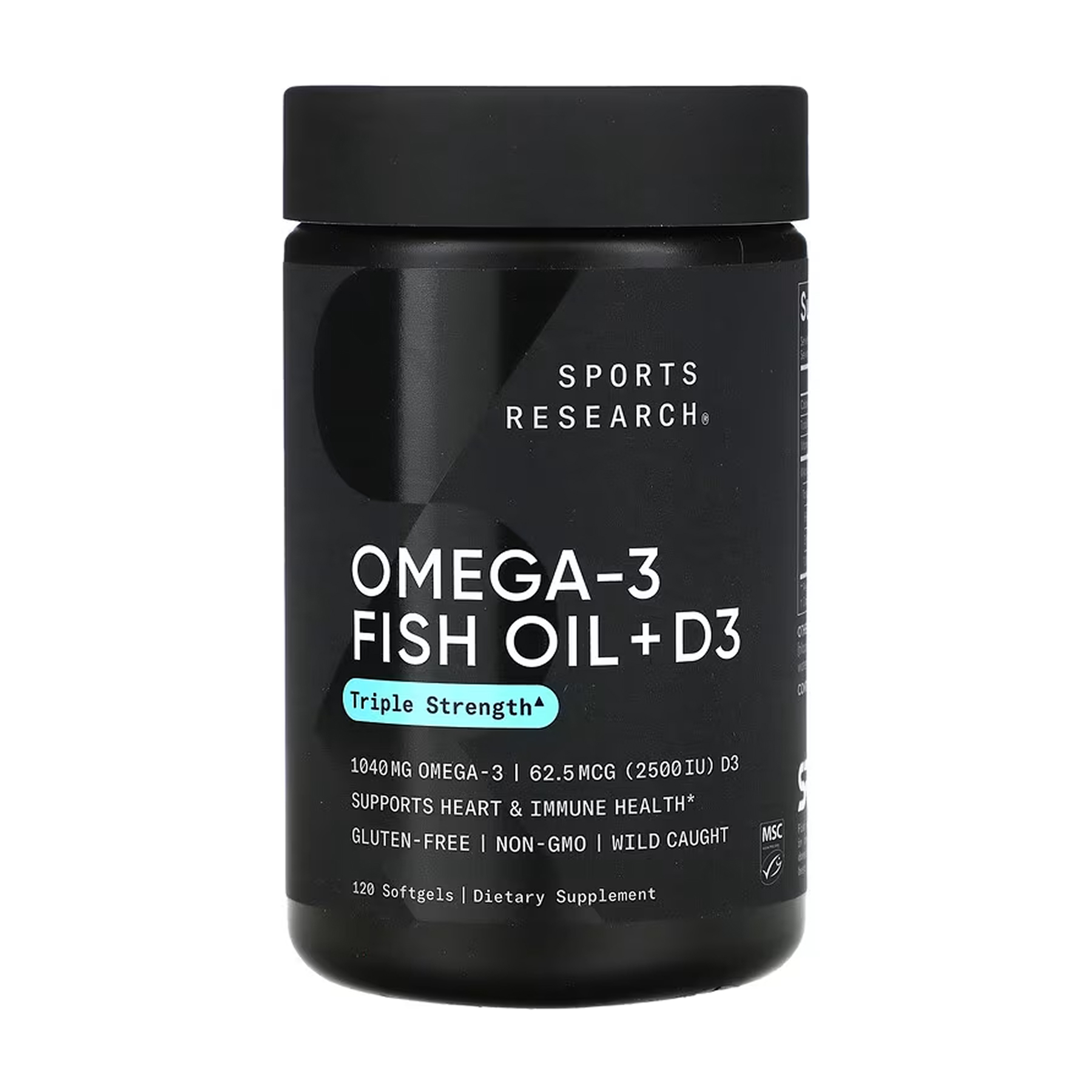 Sport Research Omega-3 Fish Oil Alask Omega 1250mg + D3 2500IU - 120 softgels 2023-10-6182