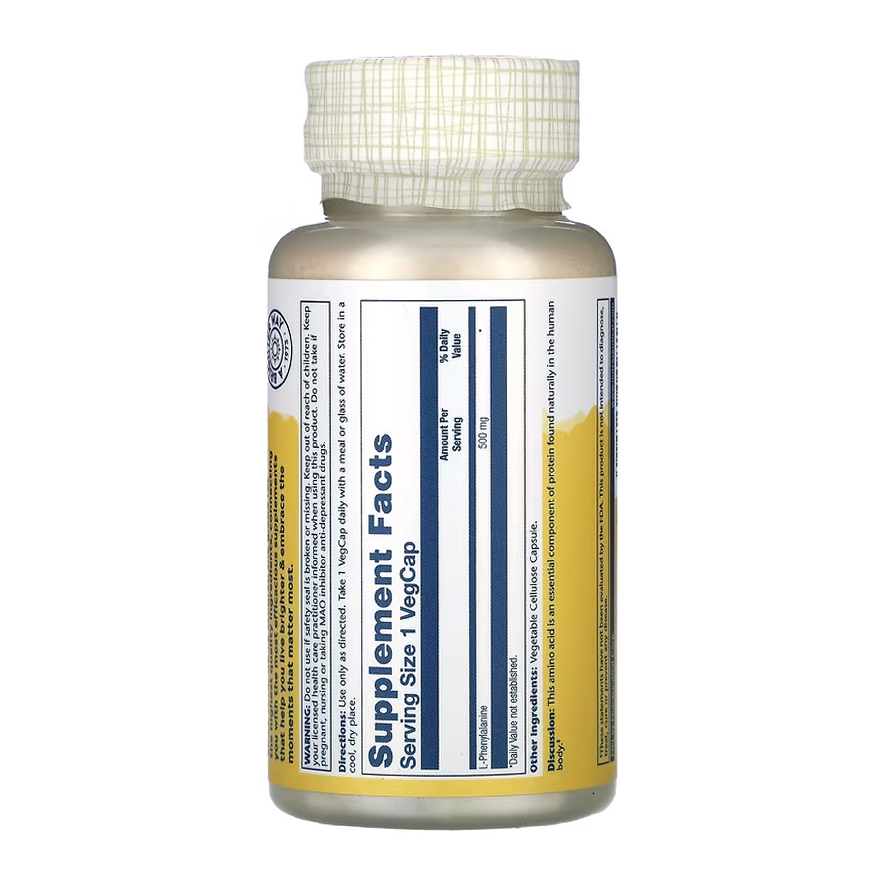Solaray L-Phenylalanine 500mg - 60 vcaps 2023-10-6755