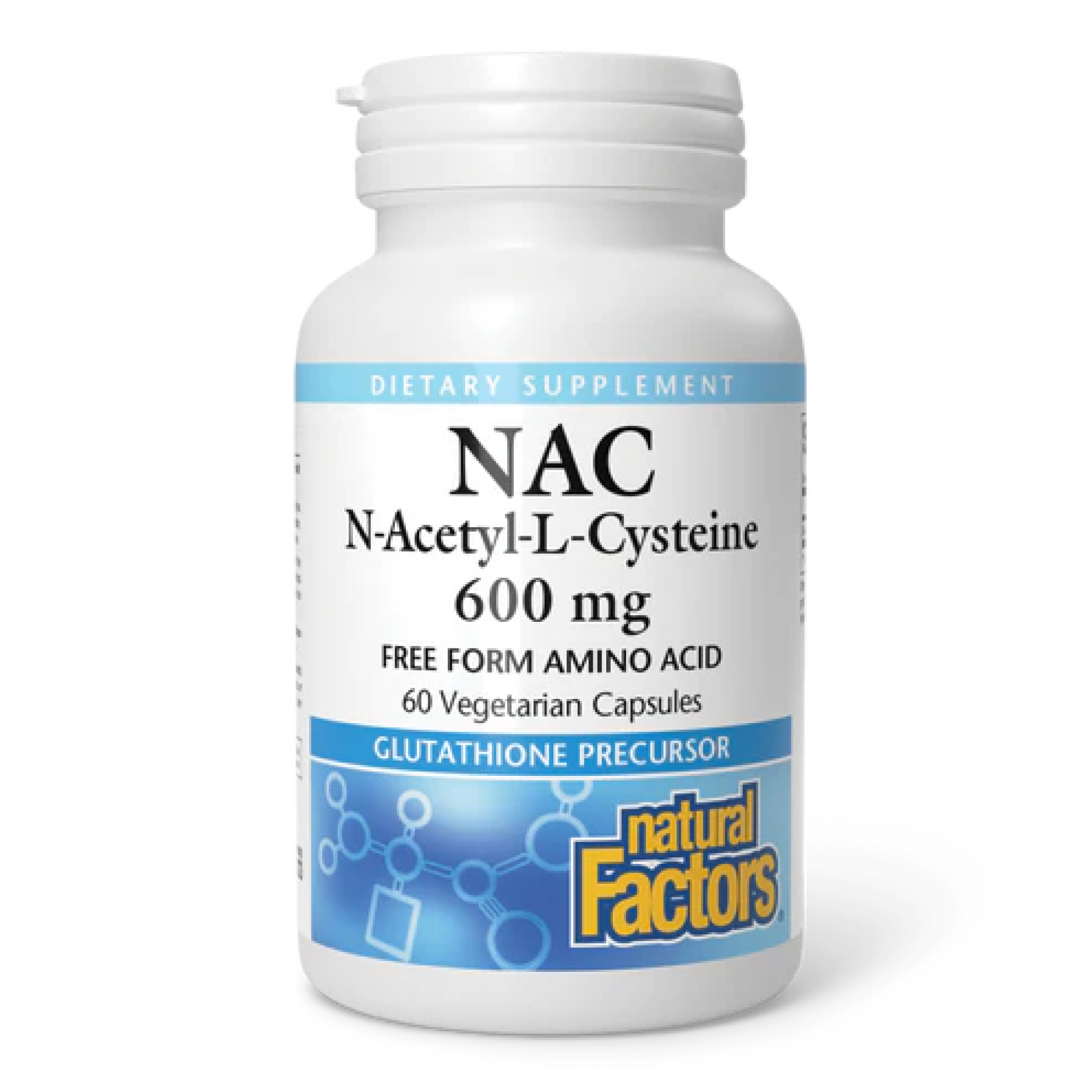 Natural Factors N-Acetyl-L-Cysteine Amino Acid 600mg - 60 vcaps 2023-10-3830