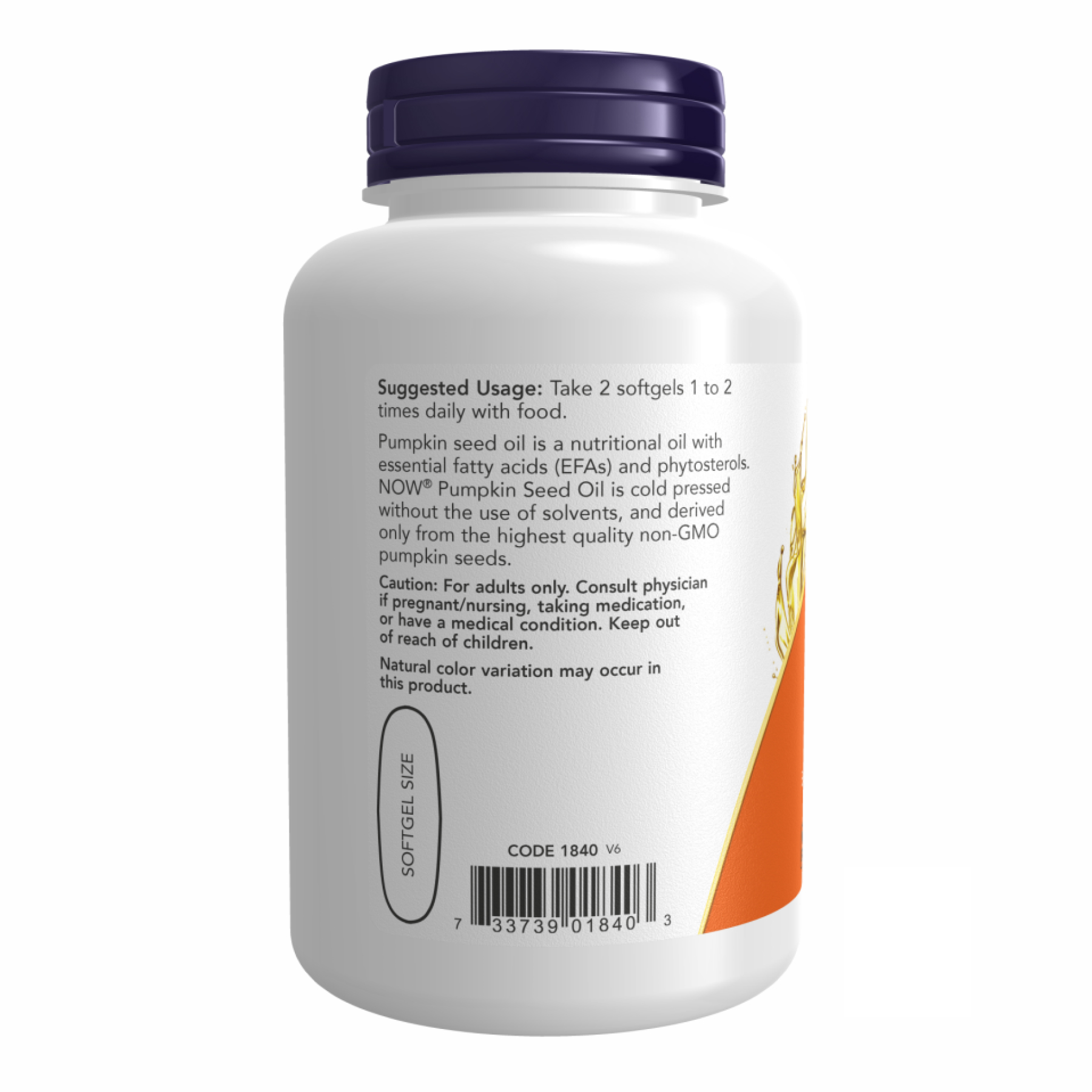 Now Foods Pumpkin Seed Oil - 100 sgels 100-89-2034516-20