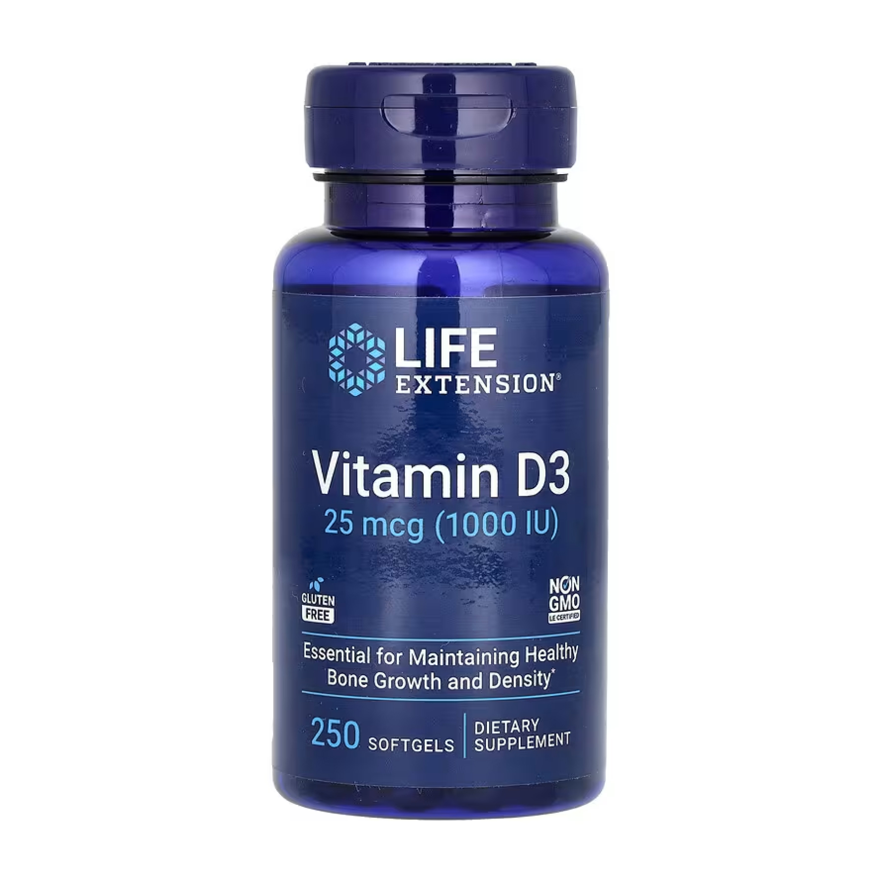 Life Extension Vitamin D3 25 mcg (1000 IU) - 250 softgels 2023-10-5143