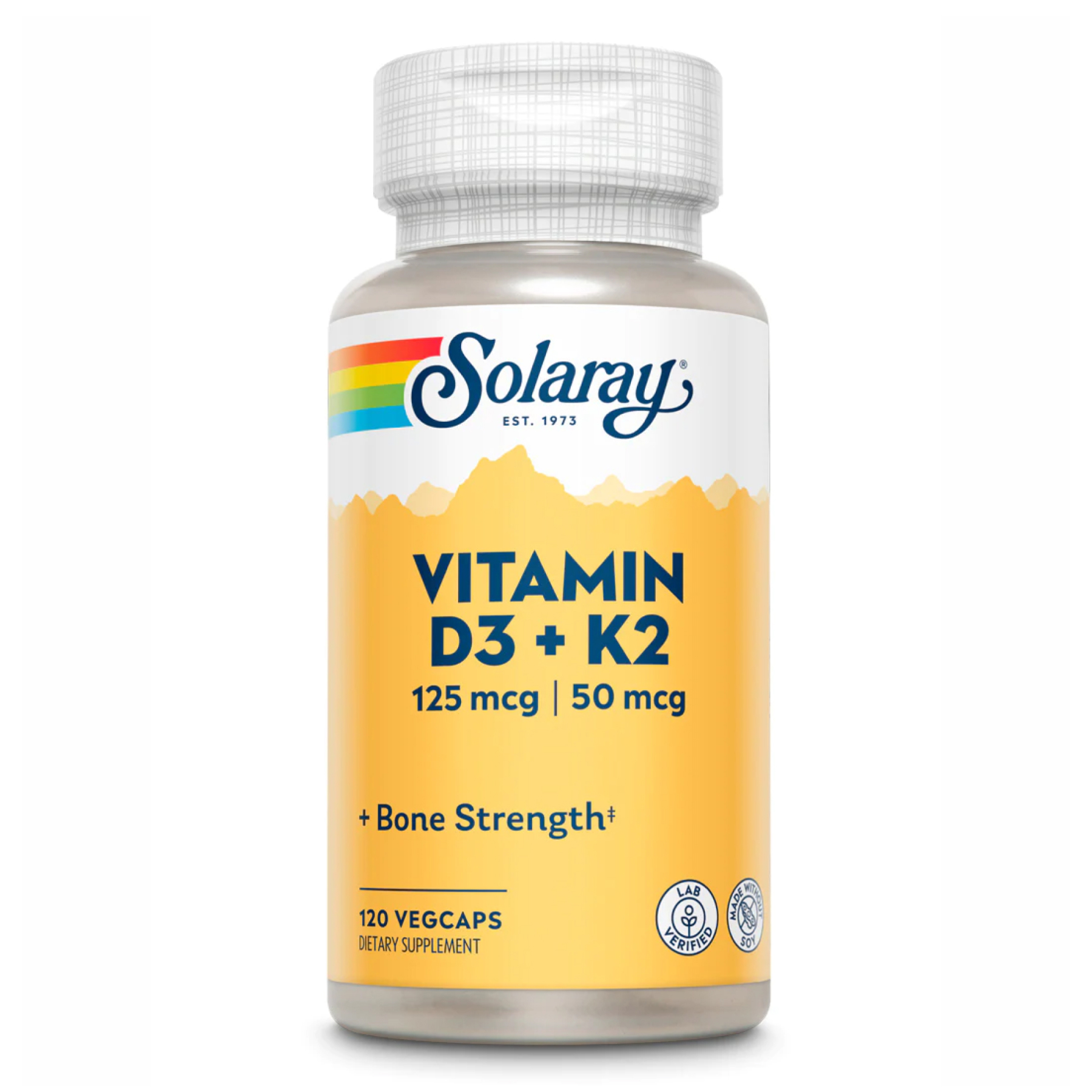 Solaray Vitamin D-3 & K-2 - 120 vcaps 2022-10-1038