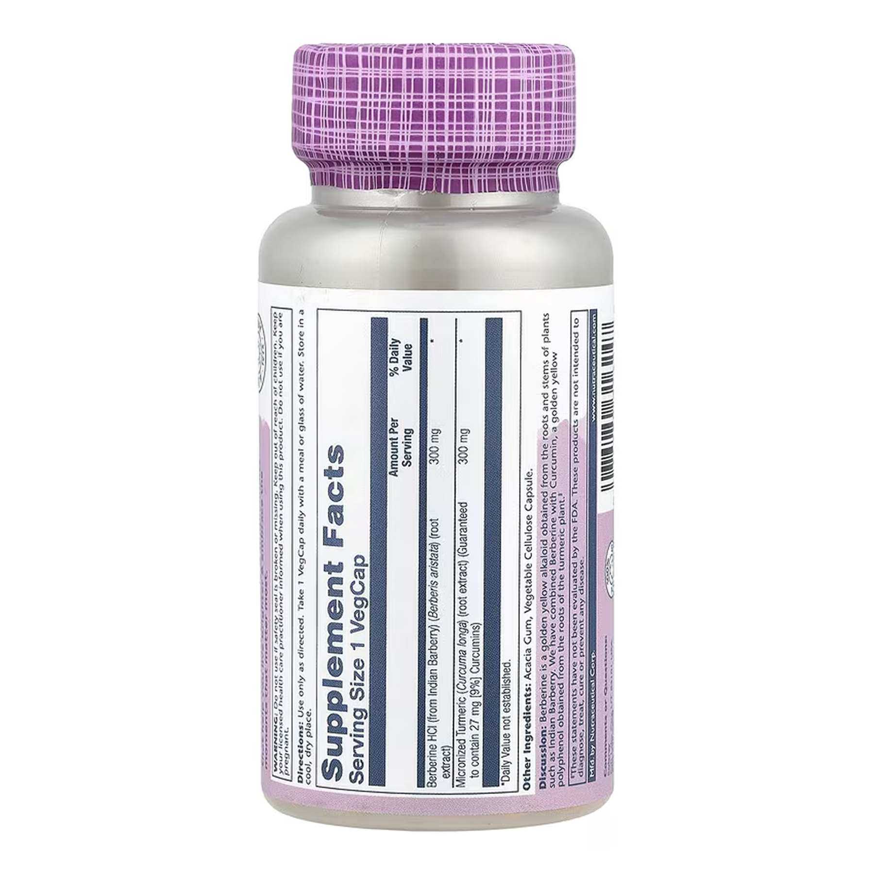 Solaray Berberine & Curcumin 600mg - 60 vcaps 2023-10-7734
