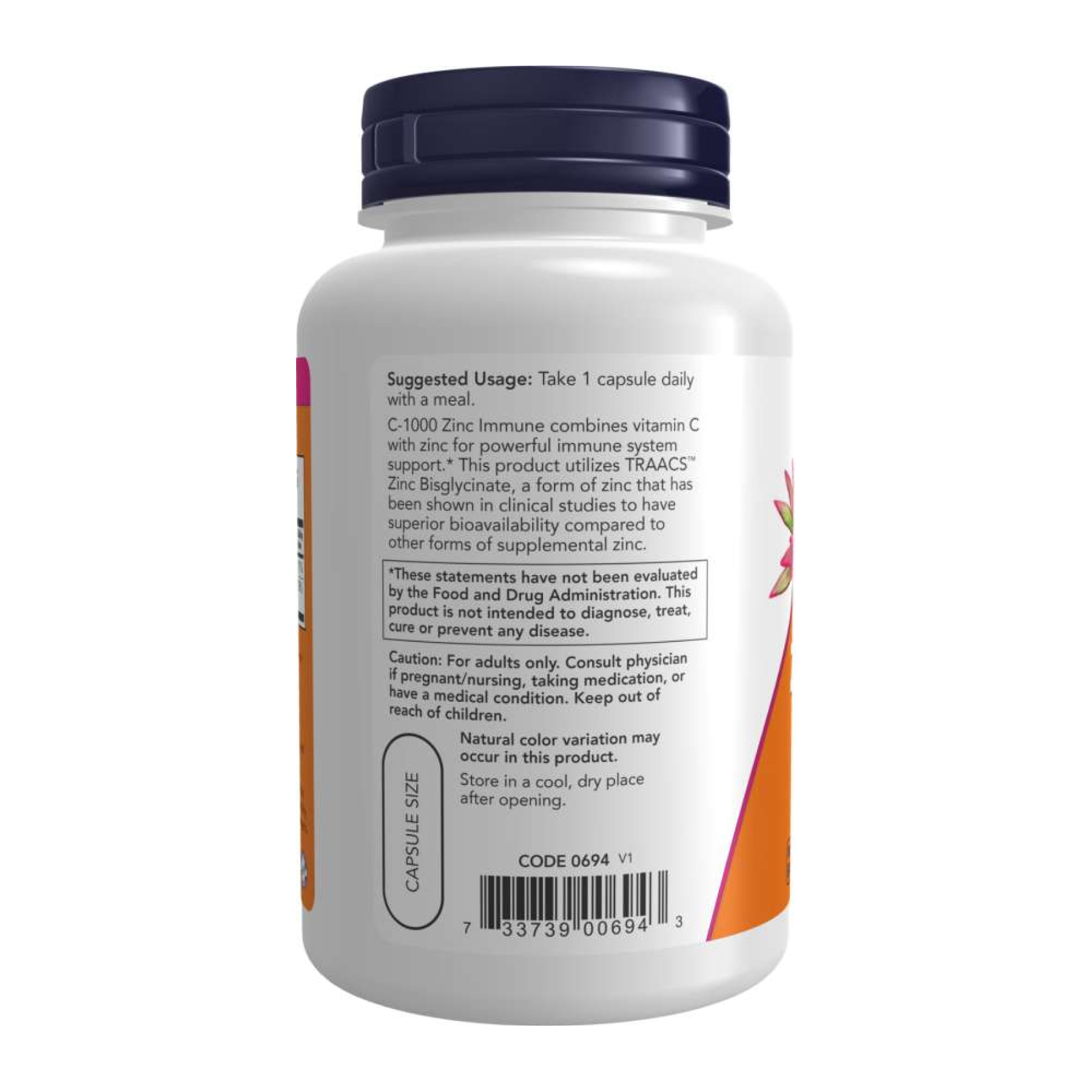 Now Foods C-1000 Zinc Immune - 180 vcaps 2023-10-3094