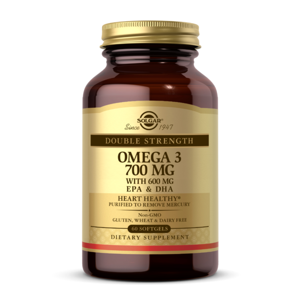 Solgar Double Strength Omega-3 700mg - 60 softgels (До 10.26) 2024-11-0007