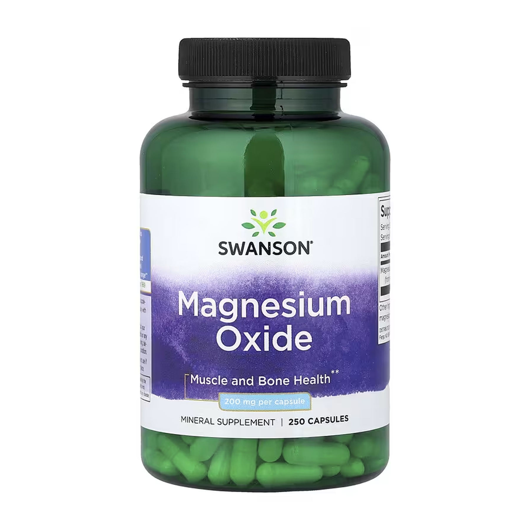 Swanson Magnesium Oxide 200 mg - 250 caps 2023-10-6873