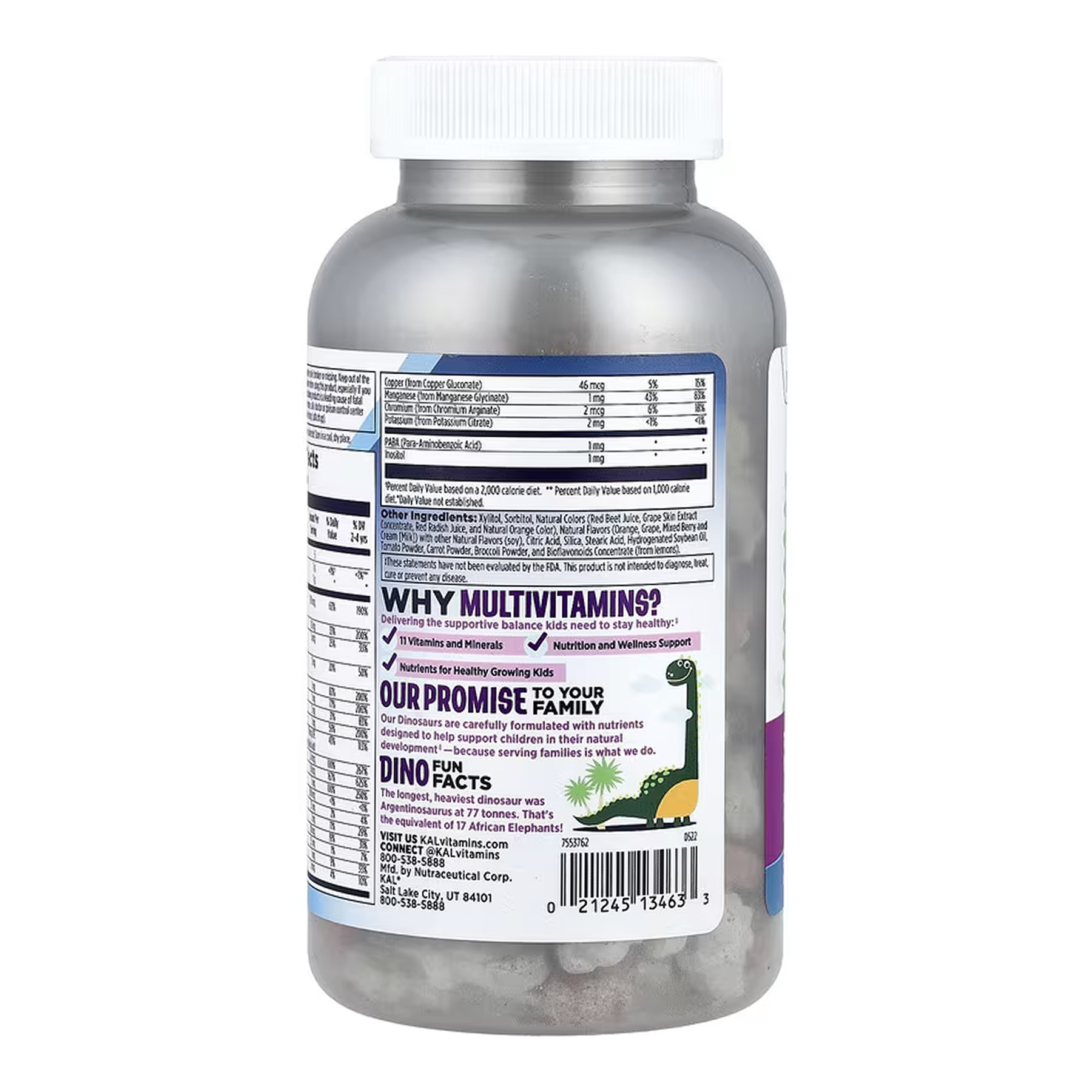 KAL MultiSaurus - 180 chewables Berry Grape Orange 2023-10-7000