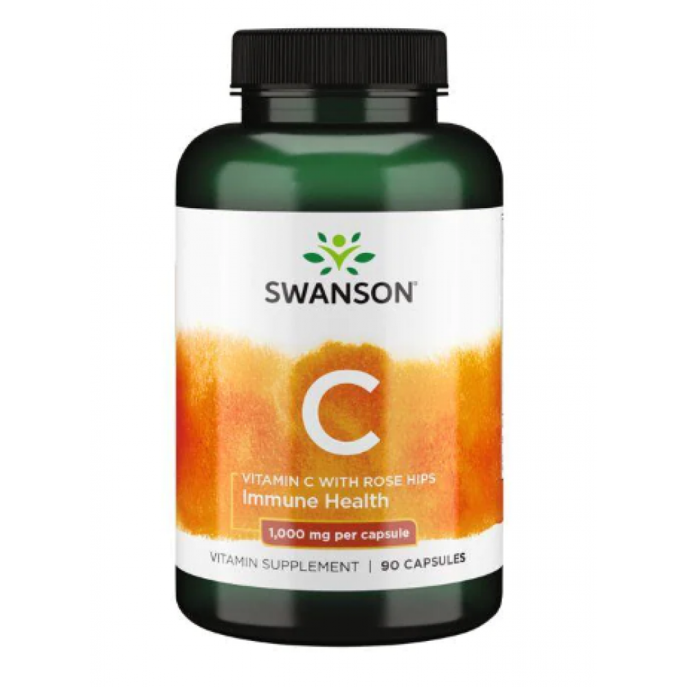 Swanson Vitamin C with Rose Hips 1000 mg - 90 caps (Пошкоджена банка) 2024-11-0115