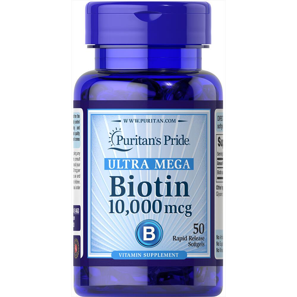Puritans Pride Biotin 10000mcg - 100caps 100-50-4681582-20