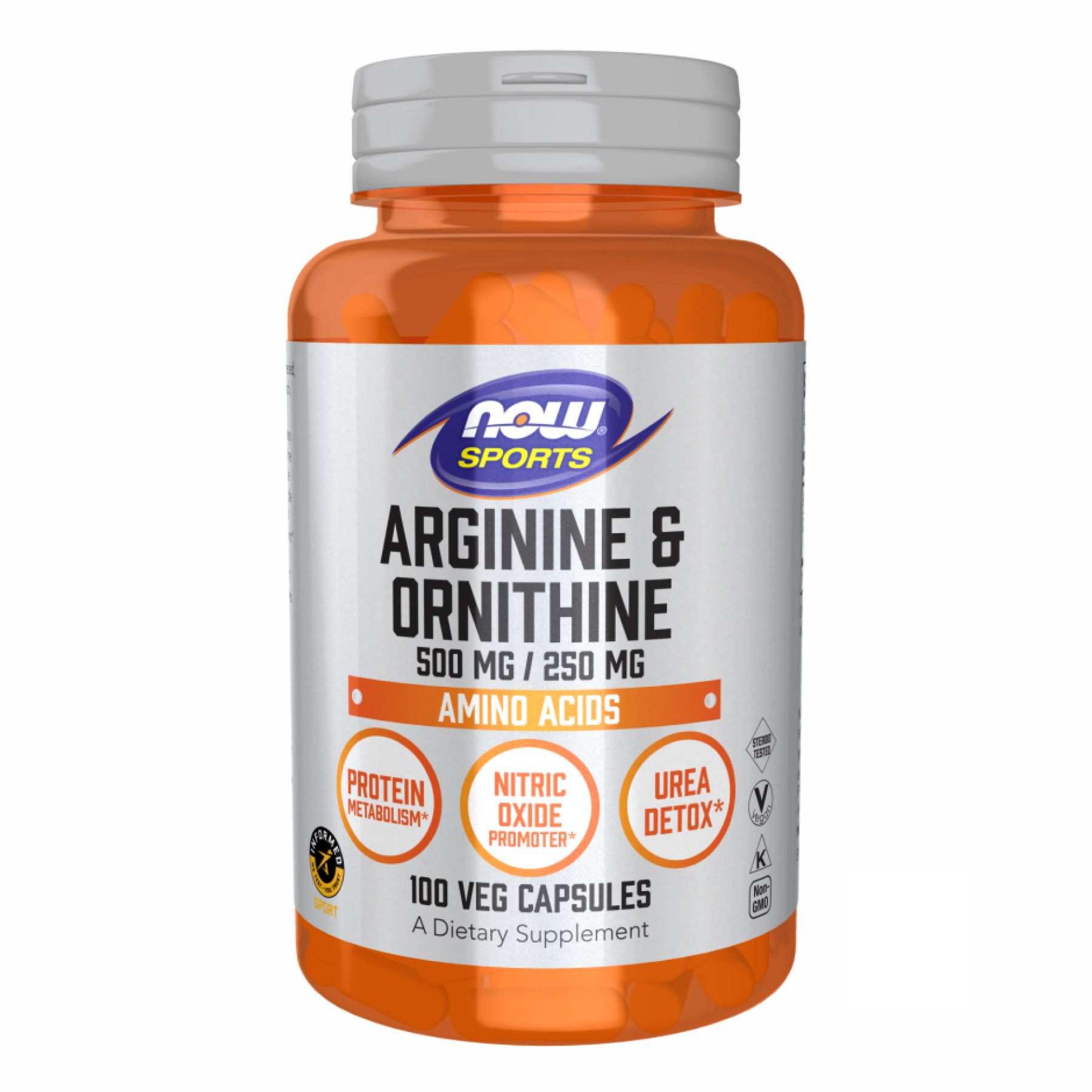 Now Foods Arginine/Ornithine - 100 vcaps 2022-10-1445