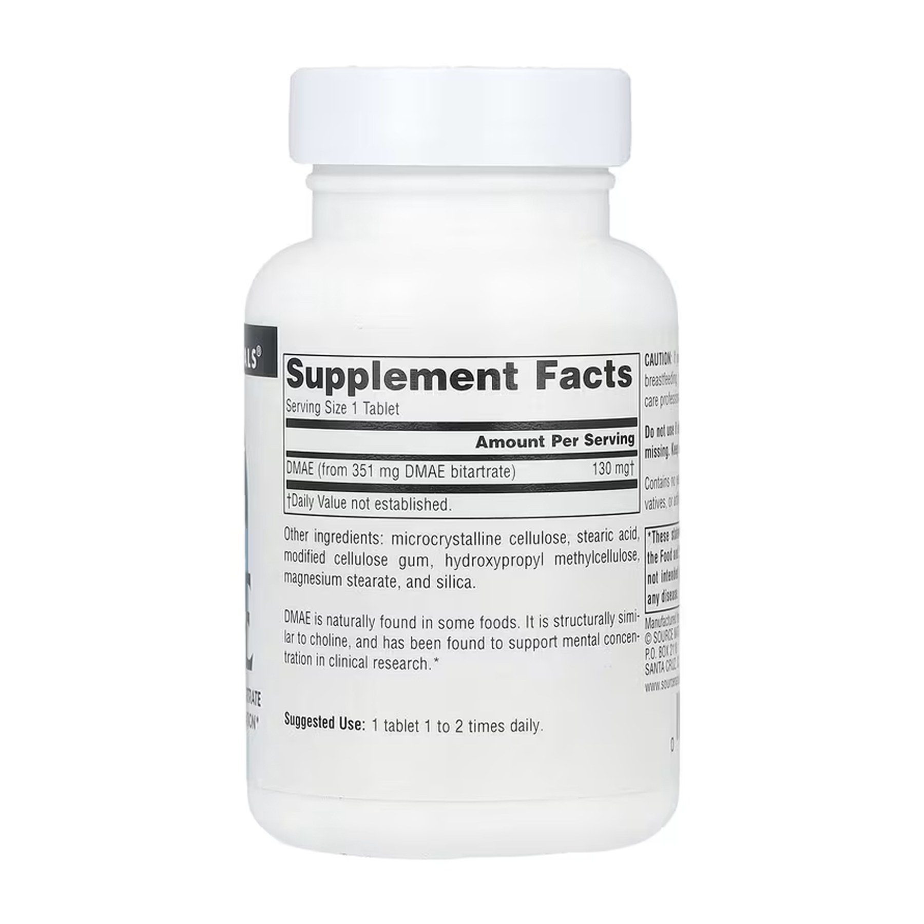 Source Naturals DMAE 351 mg - 100 tabs 2023-10-6474