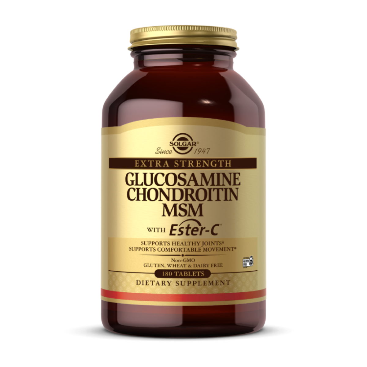 Solgar Extra Strength Glucosamine Chondroitin MSM with Ester-C® - 180 tabs 2023-10-3690