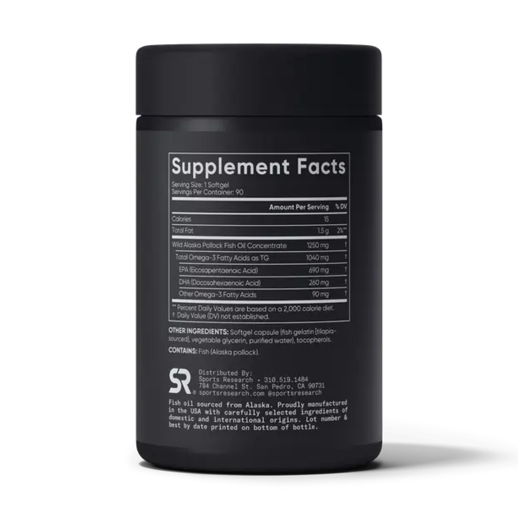 Sport Research Omega-3 Fish Oil Alaska Pollock 1250mg - 90 softgels (Пошкоджена банка) 2023-10-7967