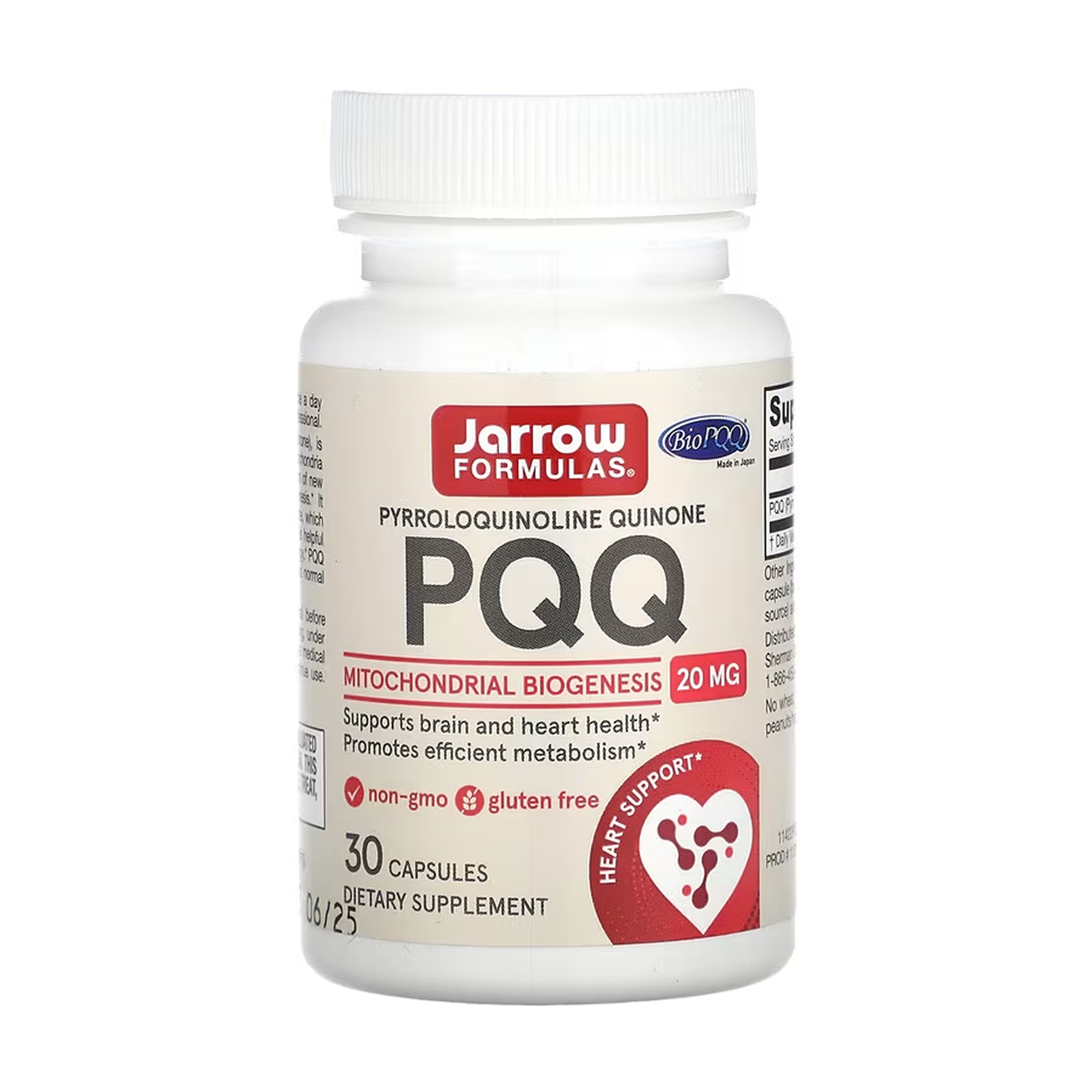 Jarrow Formulas PQQ 20mg - 30 caps 2023-10-5570