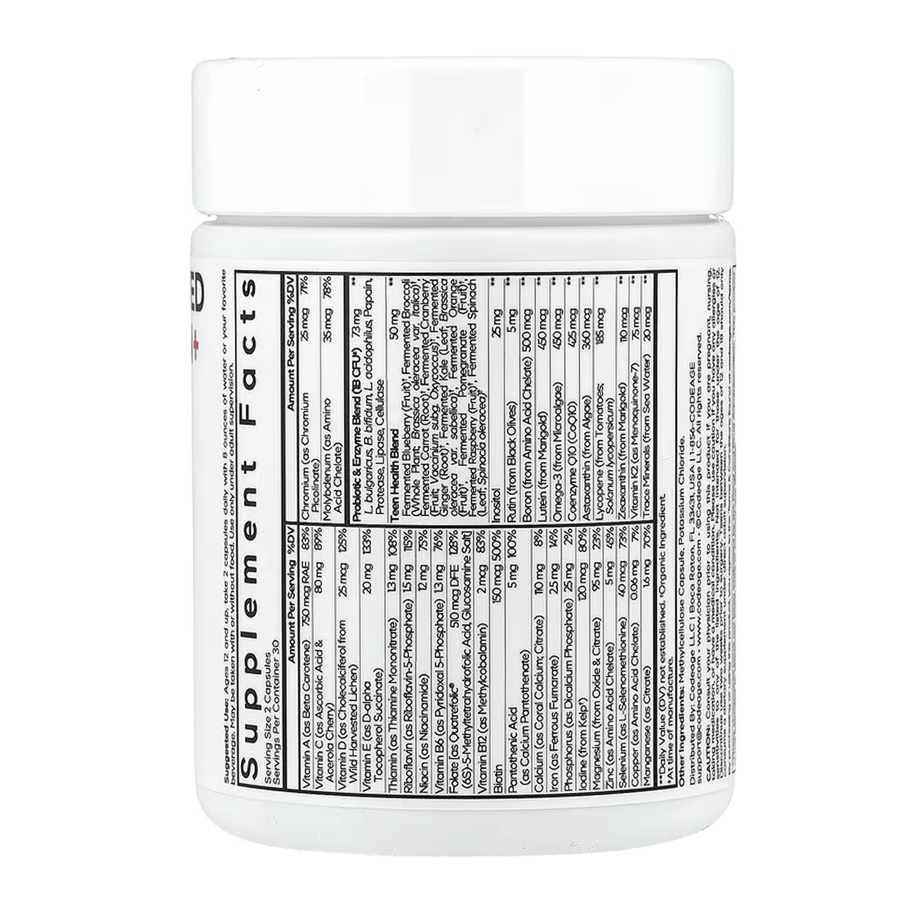 Codeage Teens Fermented Multivitamin - 60 vcaps 2023-10-7729