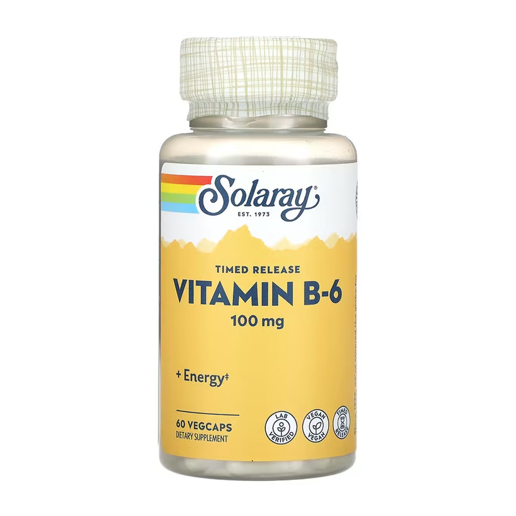 Solaray Vitamin B-6 Timed-Release 100mg - 60 vcaps 2023-10-6423