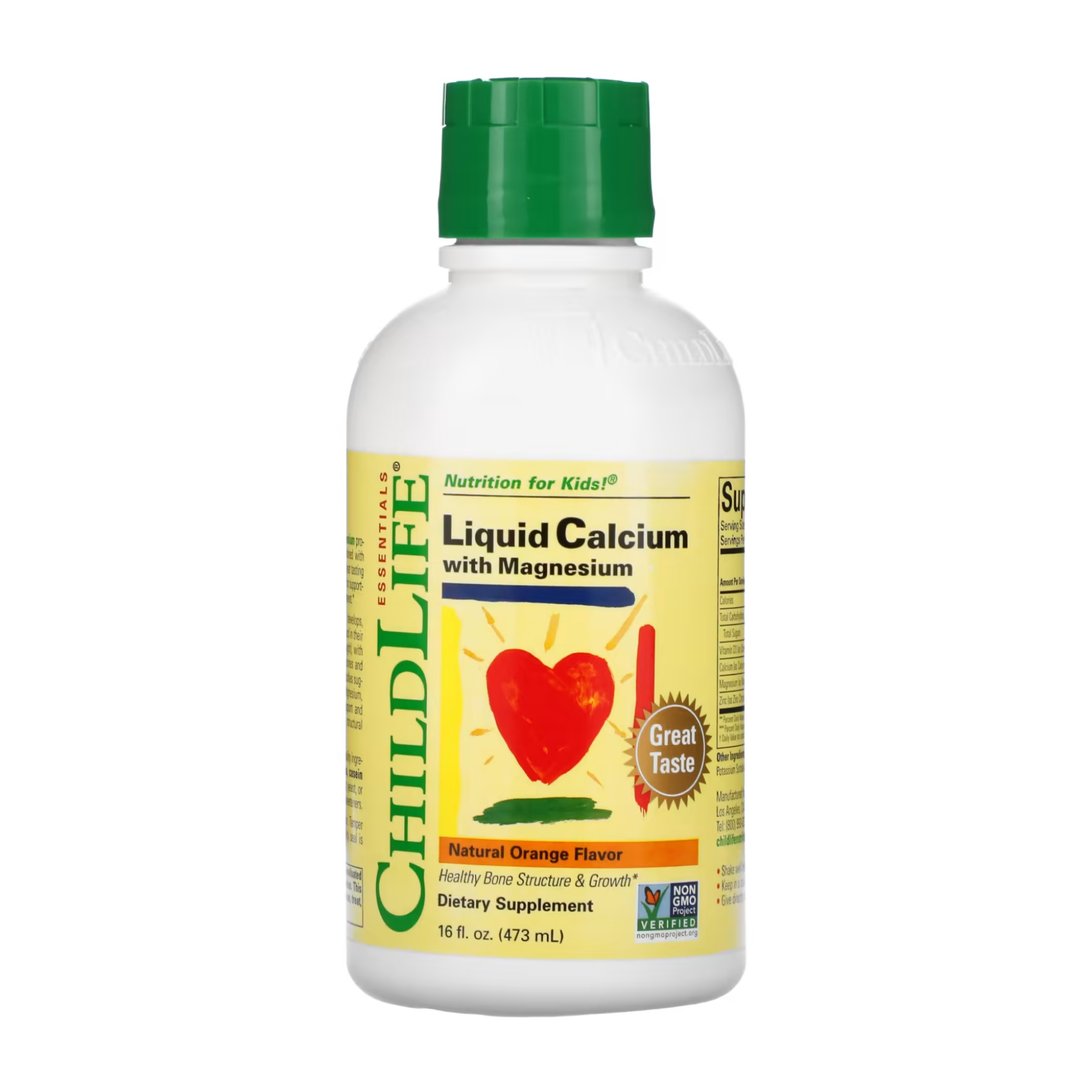 ChildLife Essentials Calcium with Magnesium - 473 ml Orange (16 fl oz) 2023-10-3466