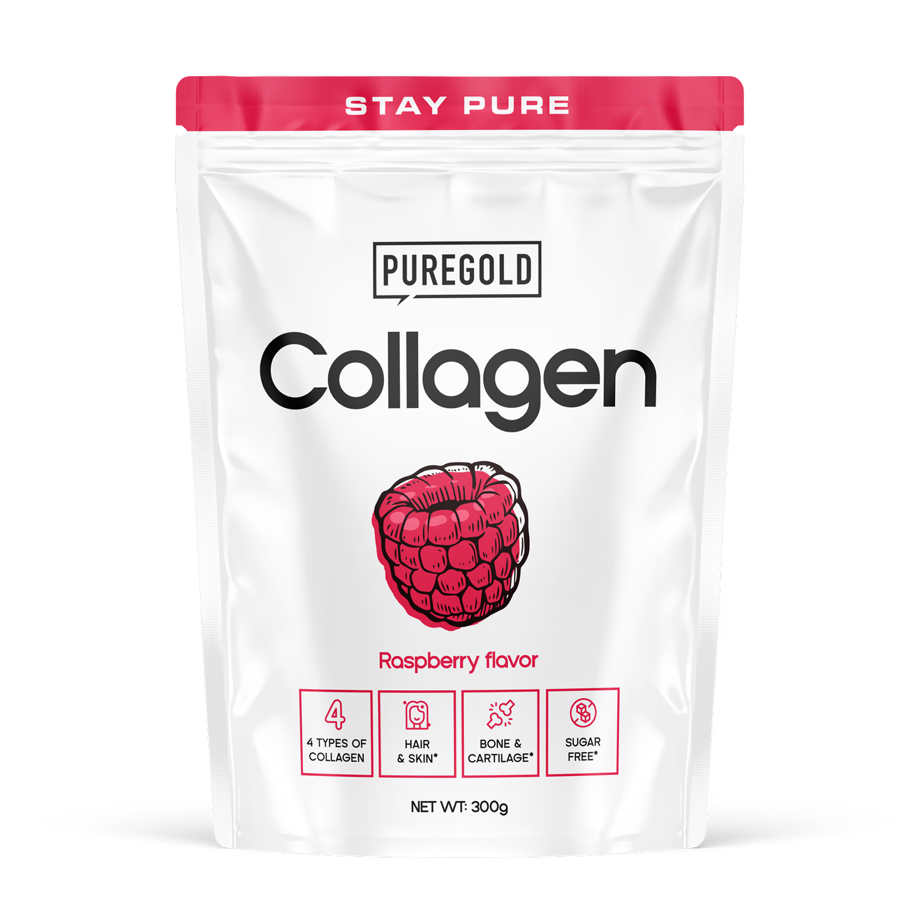 Pure Gold Collagen - 300g Raspberry 2023-10-7315