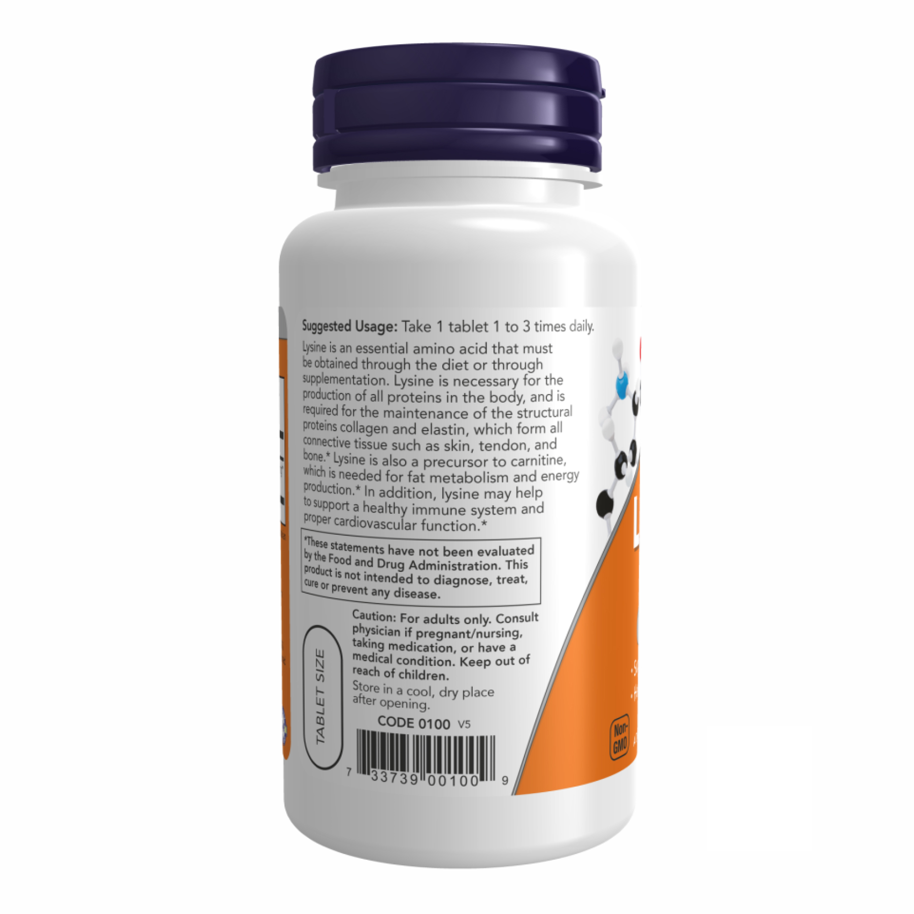 Now Foods LYSINE 500mg - 100 tabs 2022-09-1166