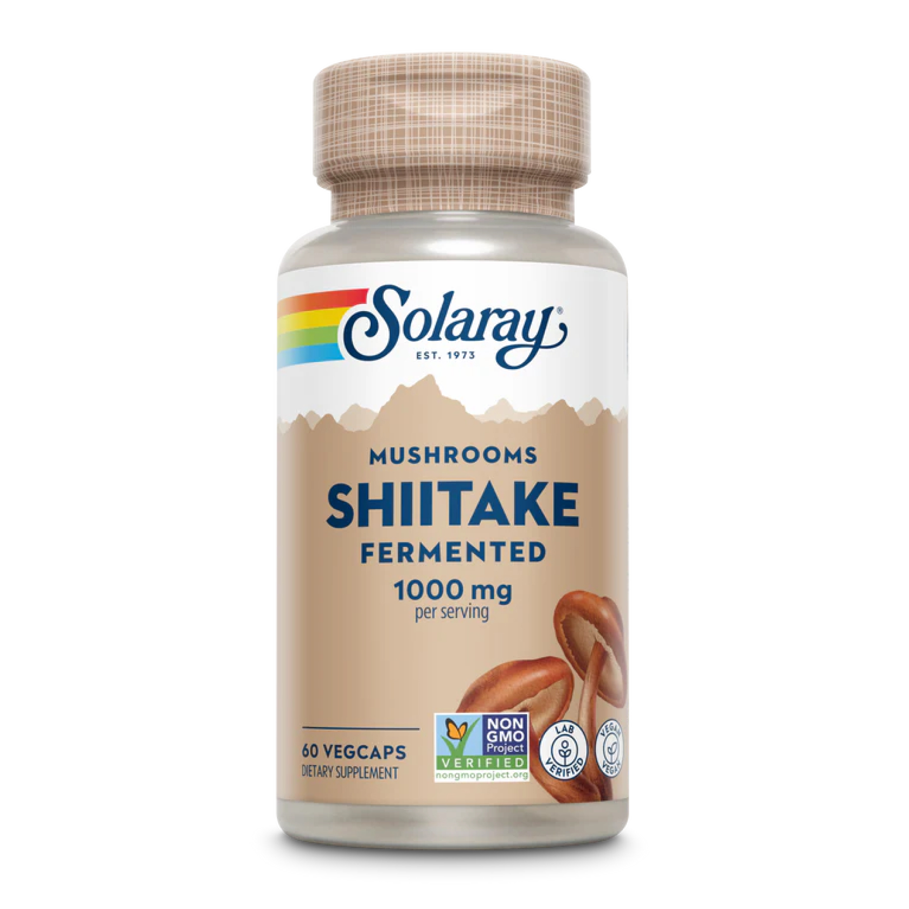 Solaray Fermented Shiitake Mushroom 1000mg - 60 vcaps 2023-10-2146