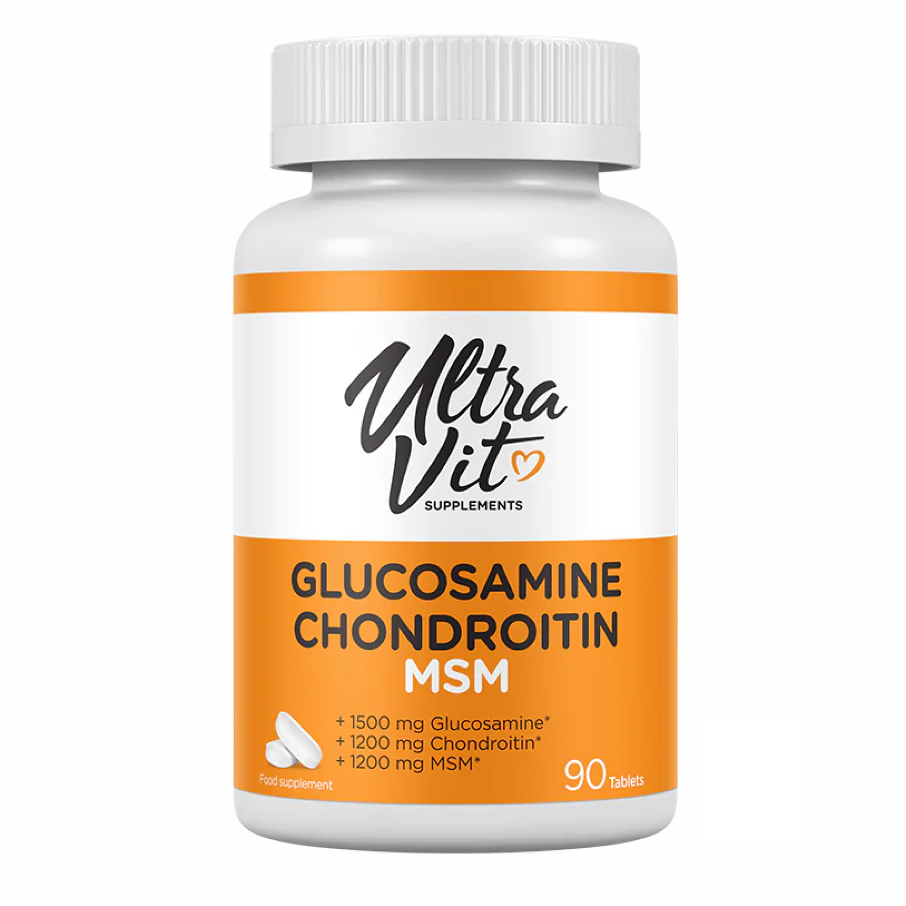 VPLab Ultravit Glucosamine Chondroitin MSM - 90 tabs (Повреждена банка) 2023-10-7920