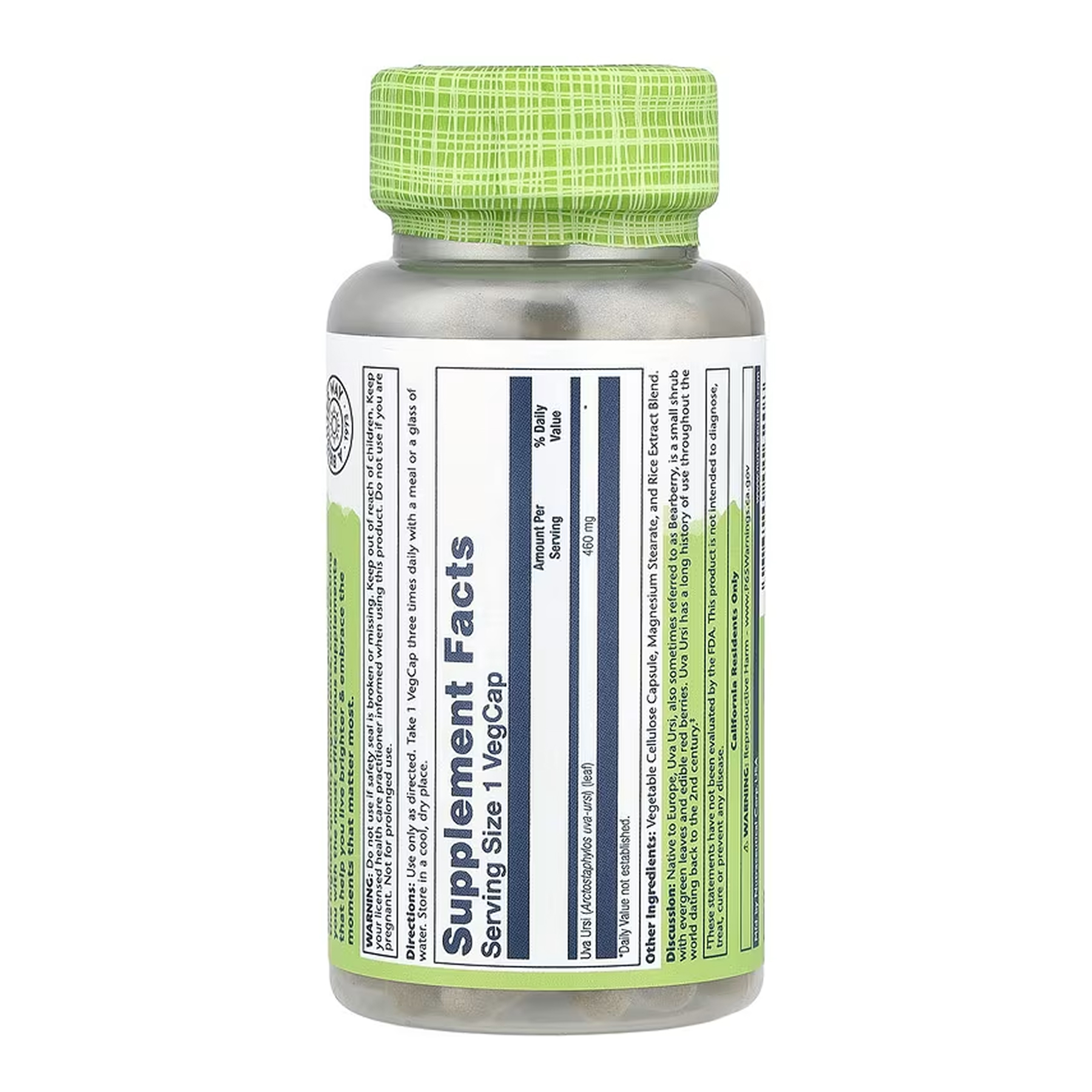 Solaray Uva Ursi 460mg - 100 vcaps 2023-10-7001