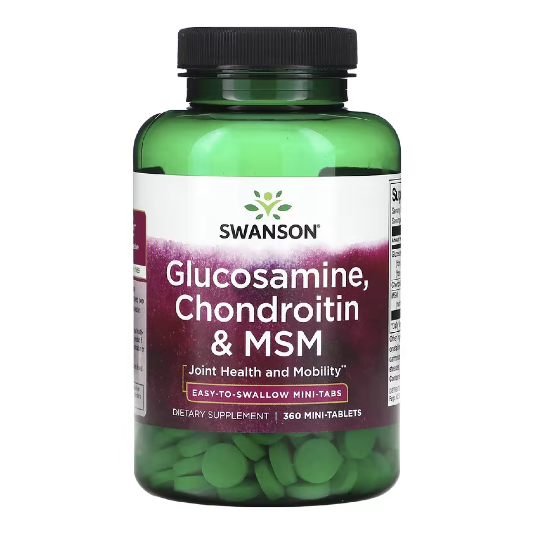 Swanson Glucosamine, Chondroitin & Msm Mini Tabs - 360 tabs (До 09.26) 2023-10-7865