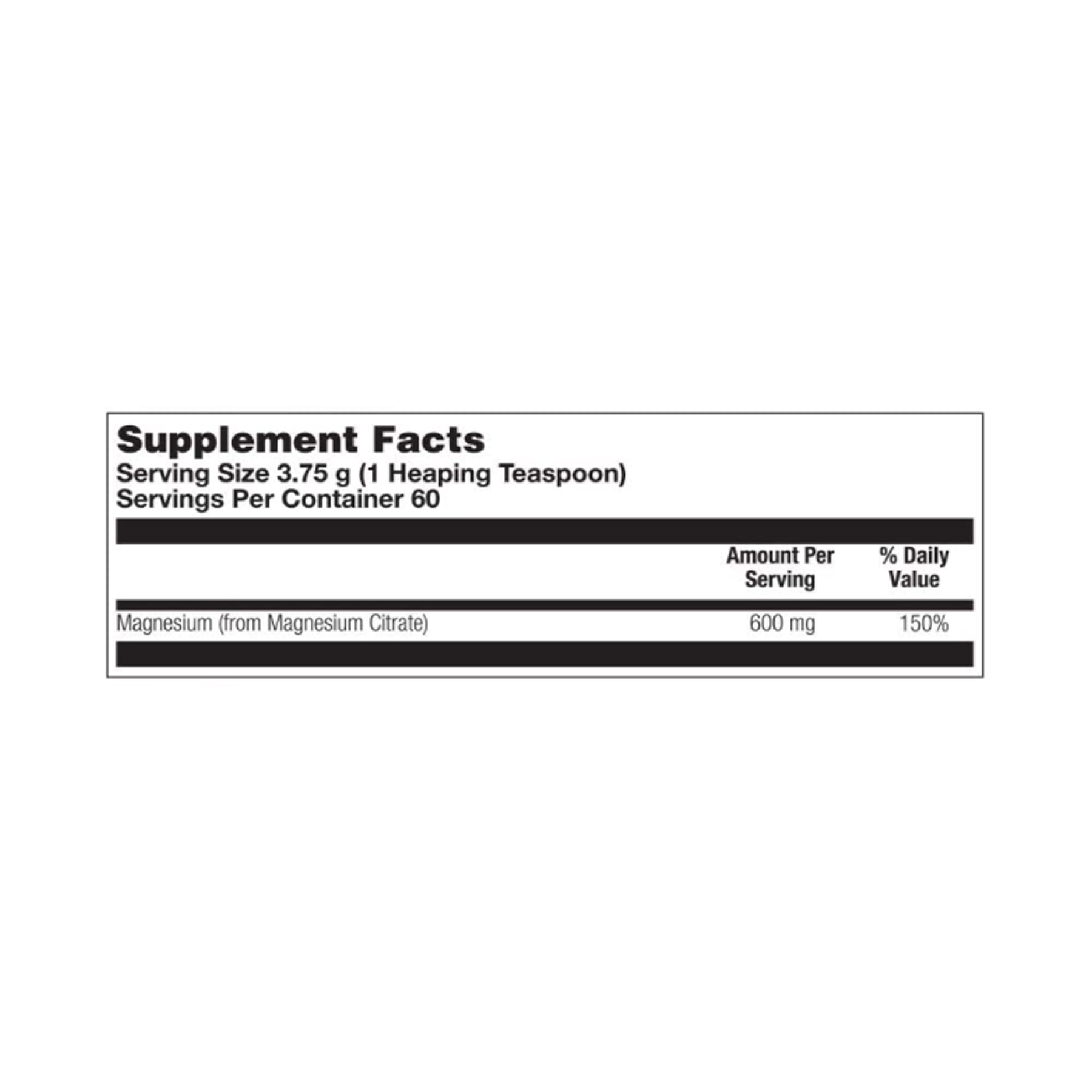 KAL Magnesium Citrate 600mg - 225g 2023-10-7038